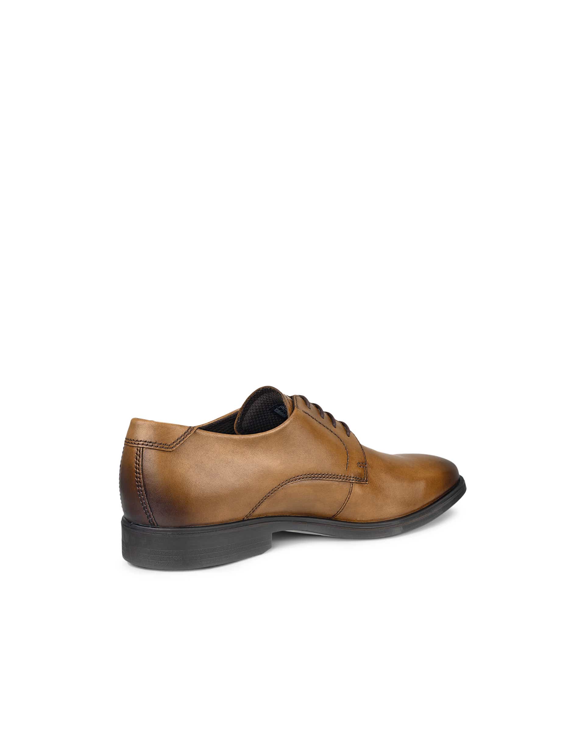 Men's ECCO® Melbourne Leather Derby Shoe - Brown - Back