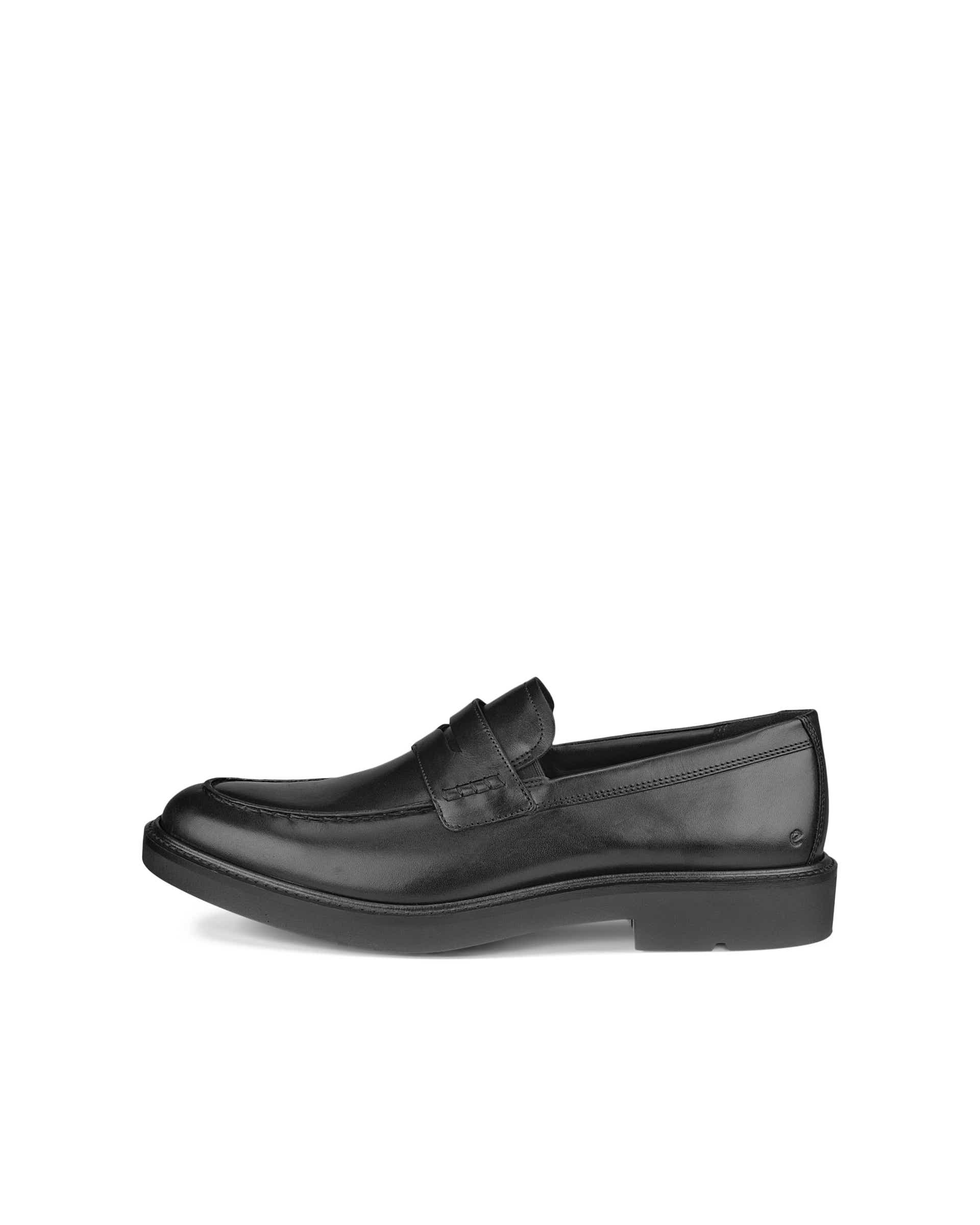 ECCO® Metropole London chaussures bout mocassin en cuir pour homme - Noir - Outside