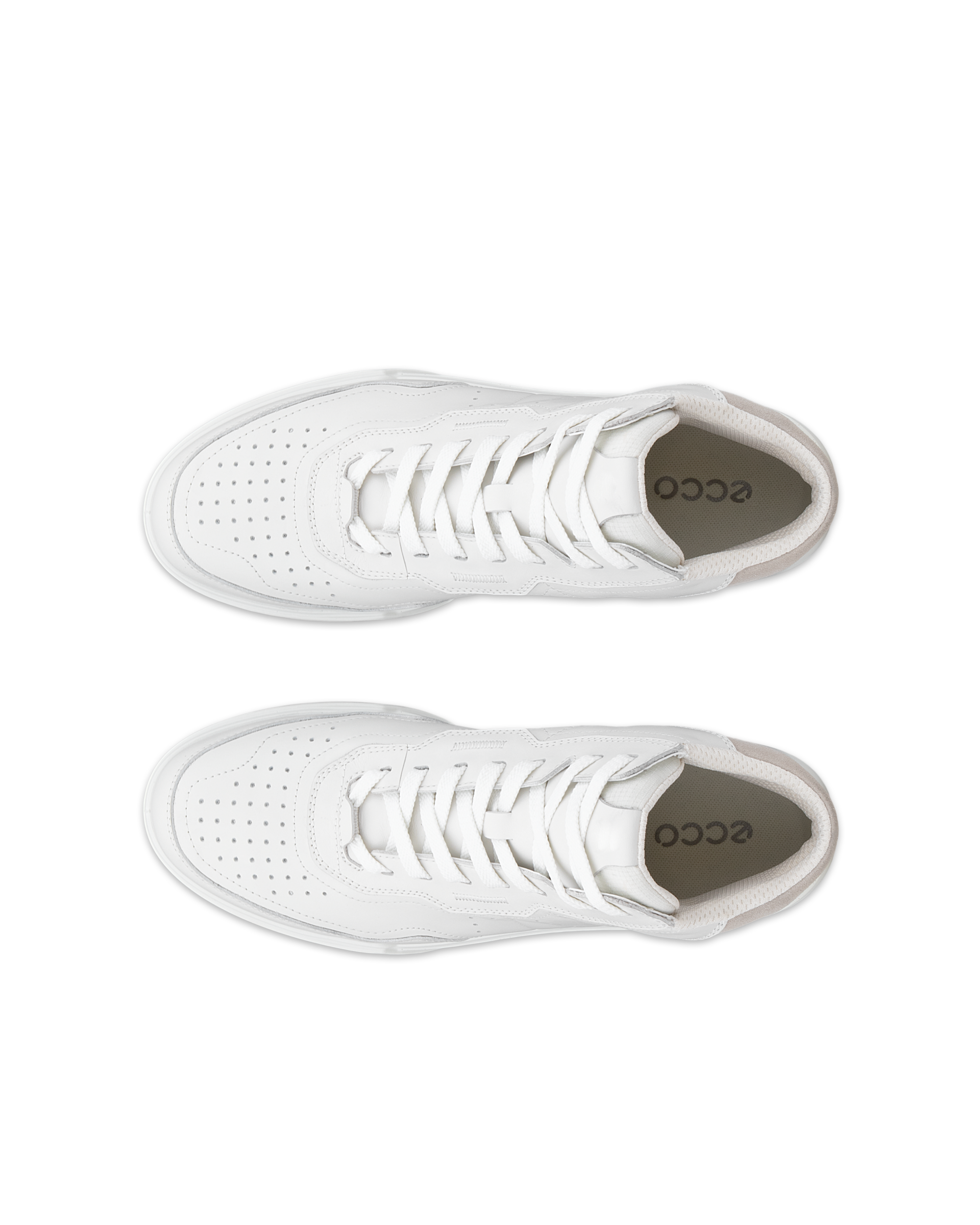 ECCO® STREET COURT Damen High Top-Ledersneaker Weiß