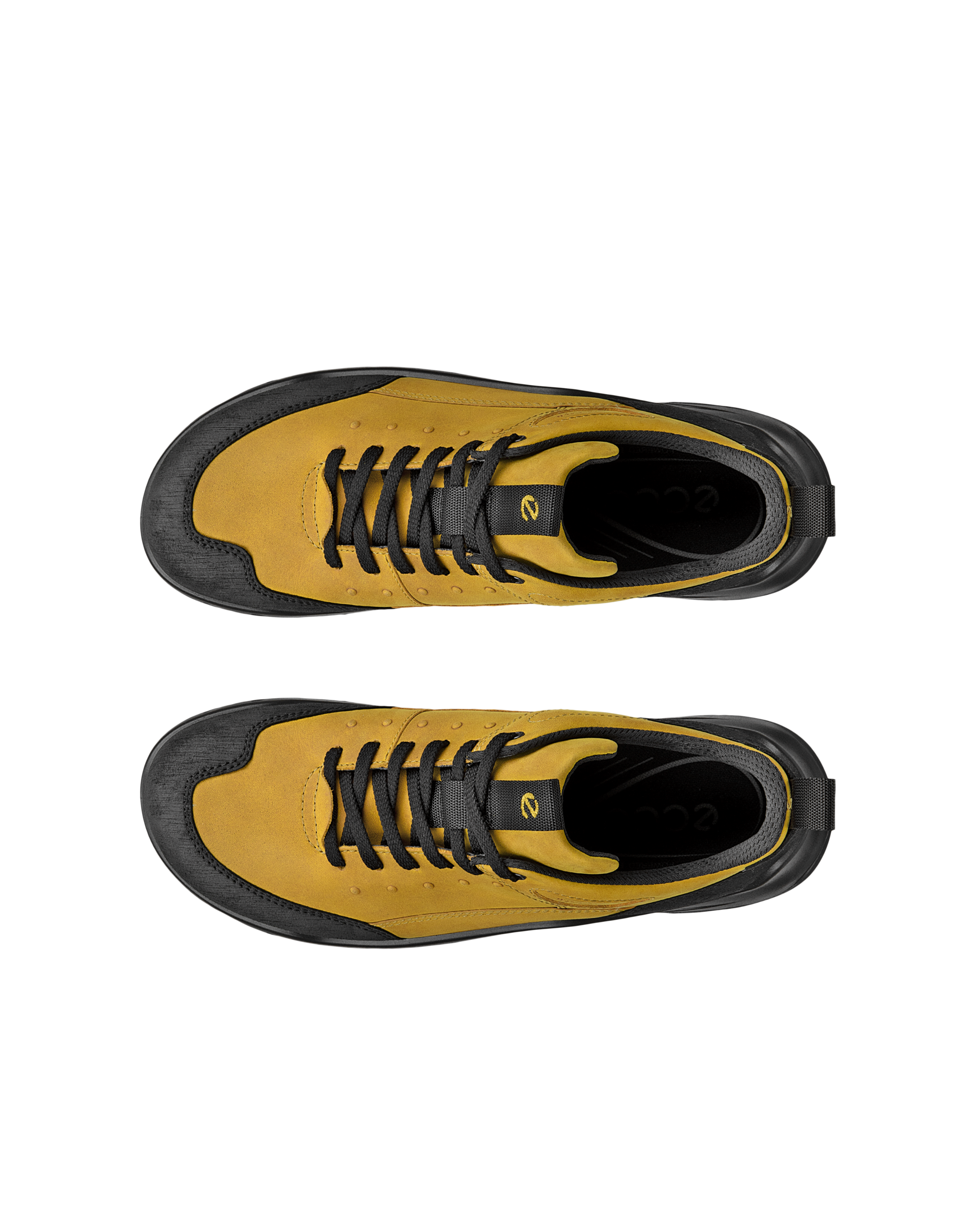 ECCO Offroad メンズ ヌバックウォータープルーフハイキングスニーカー - イエロー - Top left pair