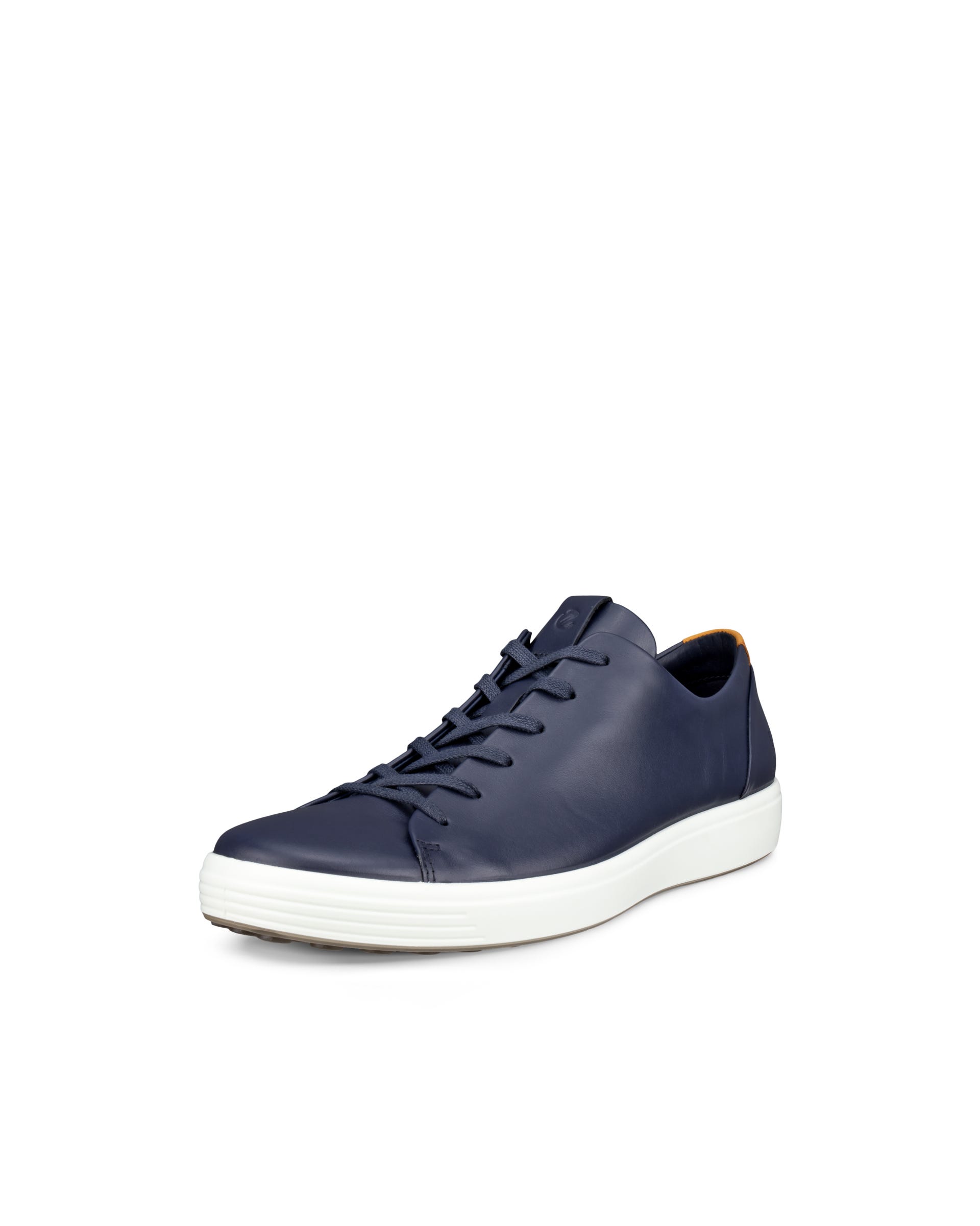 Men's ECCO® Soft Leather Lace-Up Shoe Blue