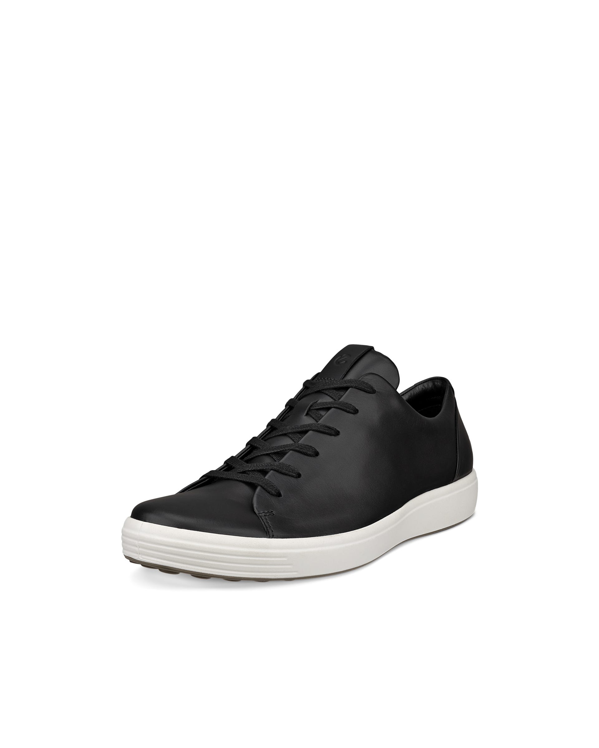 Men's ECCO® Soft Leather Lace-Up Shoe Black