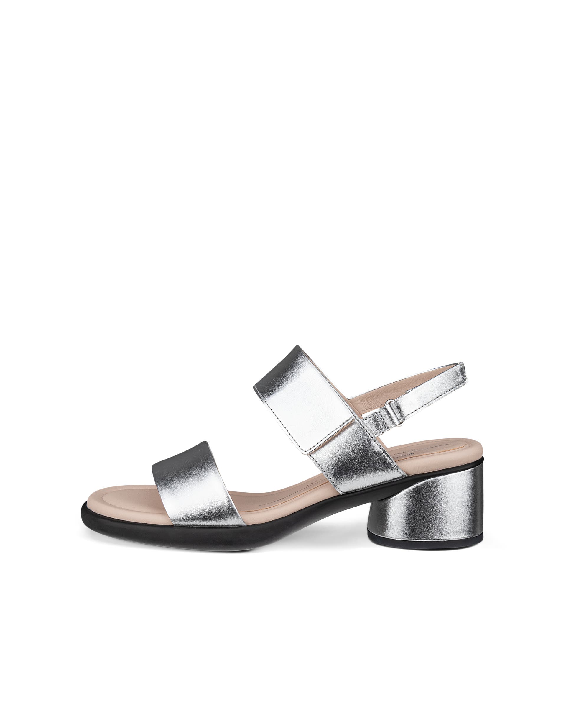 Dámské kožené sandály na podpatku ECCO® Sculpted Sandal LX 35 - Stříbrná - Outside