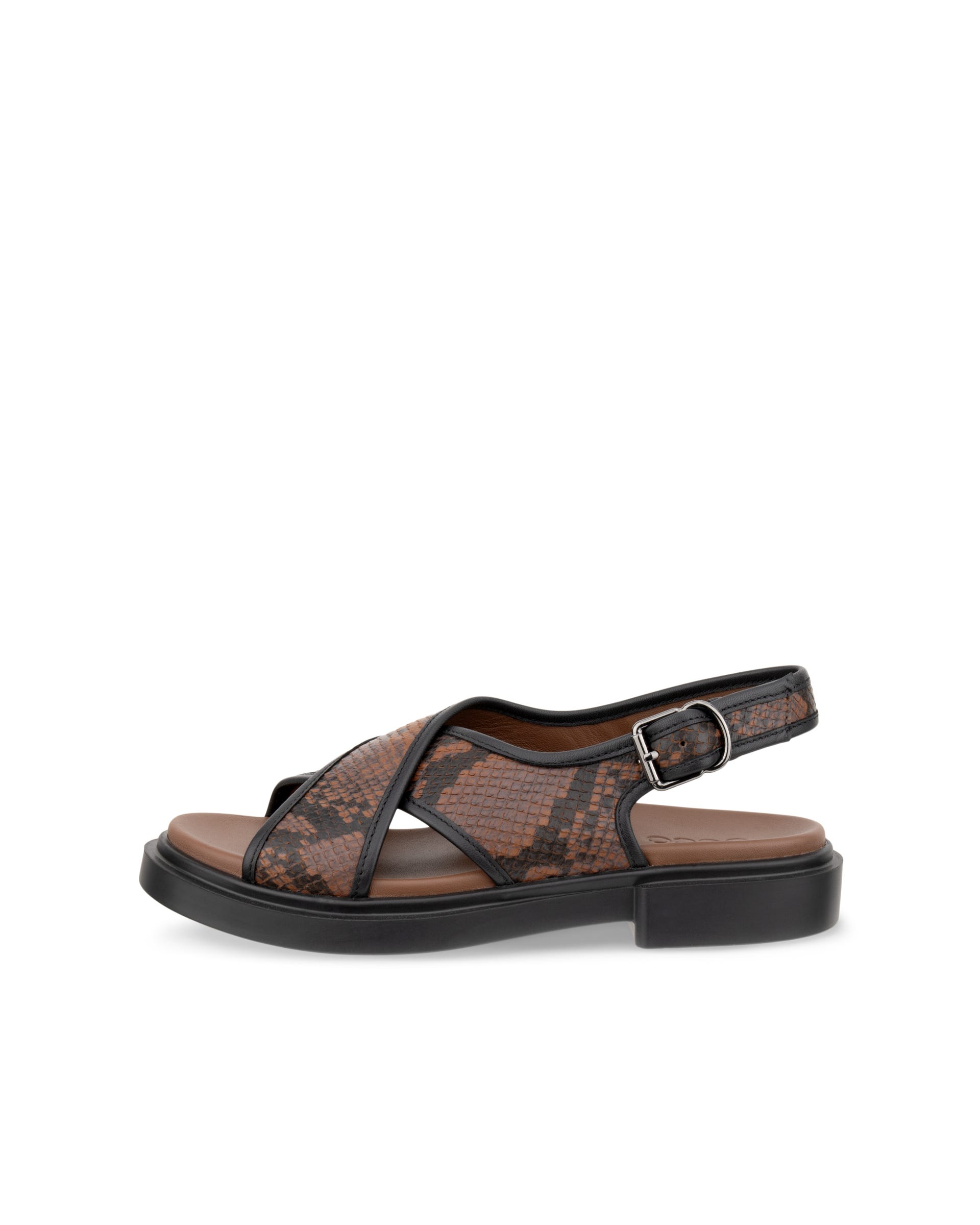 Women's ECCO® Metropole Seoul Leather Slingback Sandal - Brown - Outside