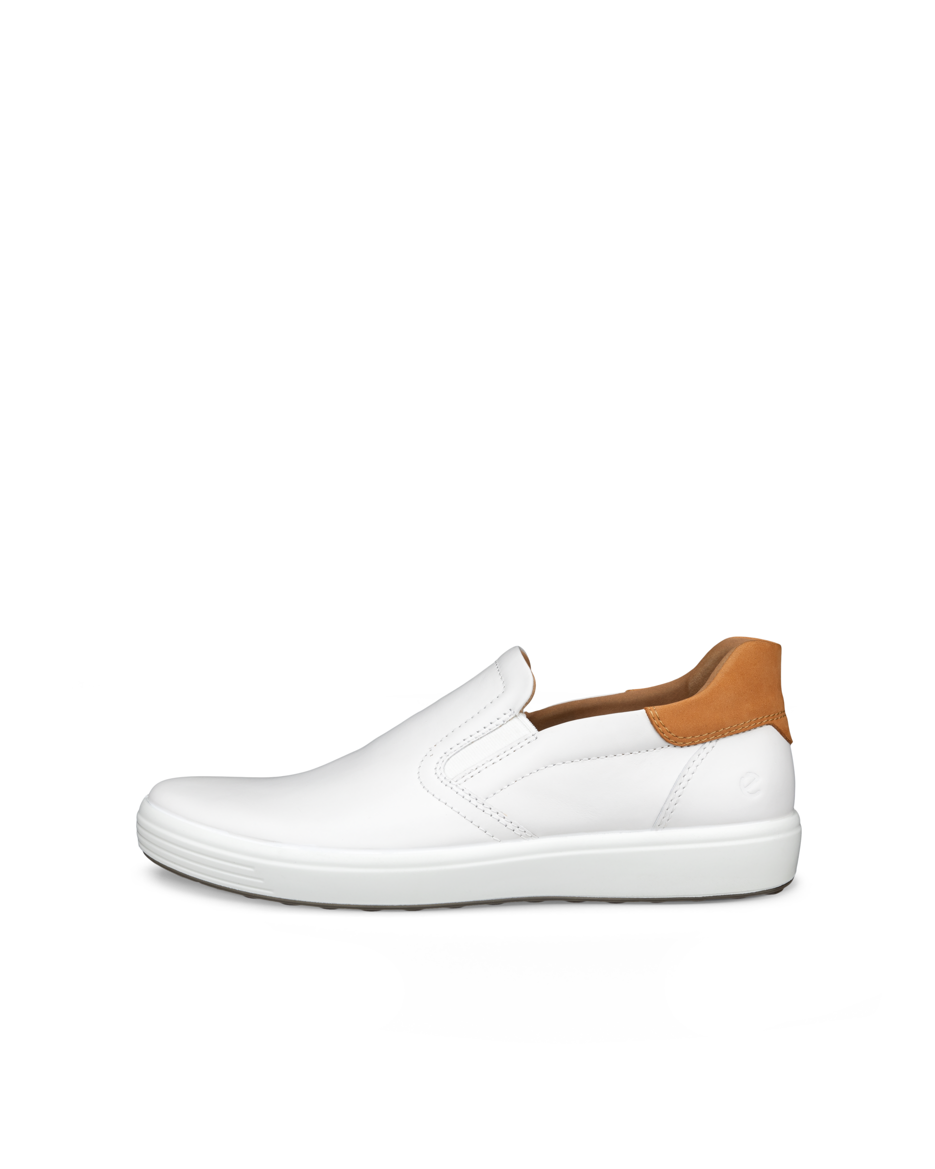 Men's ECCO® Soft 7 Leather Slip-In Shoe | White