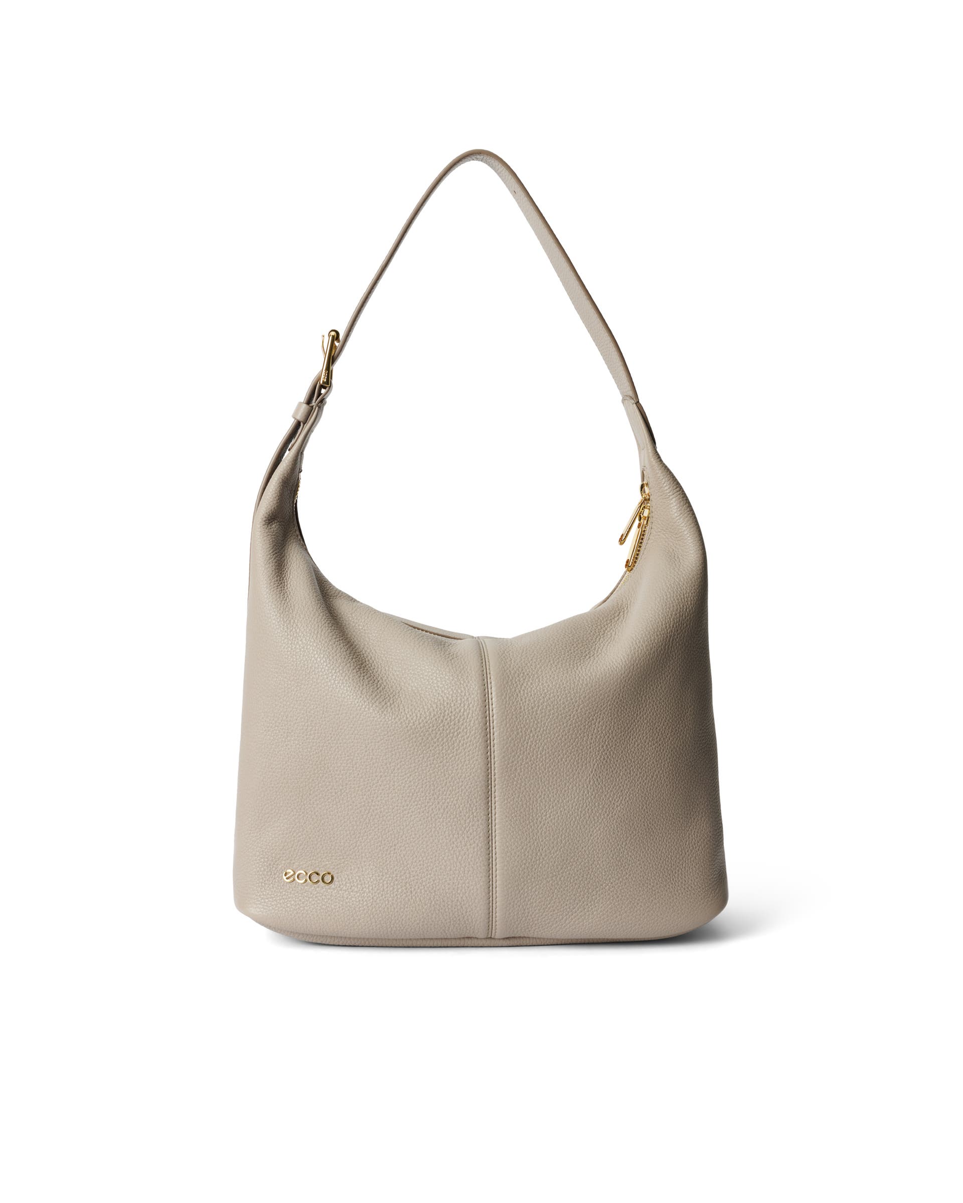 ECCO® Soft Pebbled Leather Medium Hobo Bag - Beige - Main