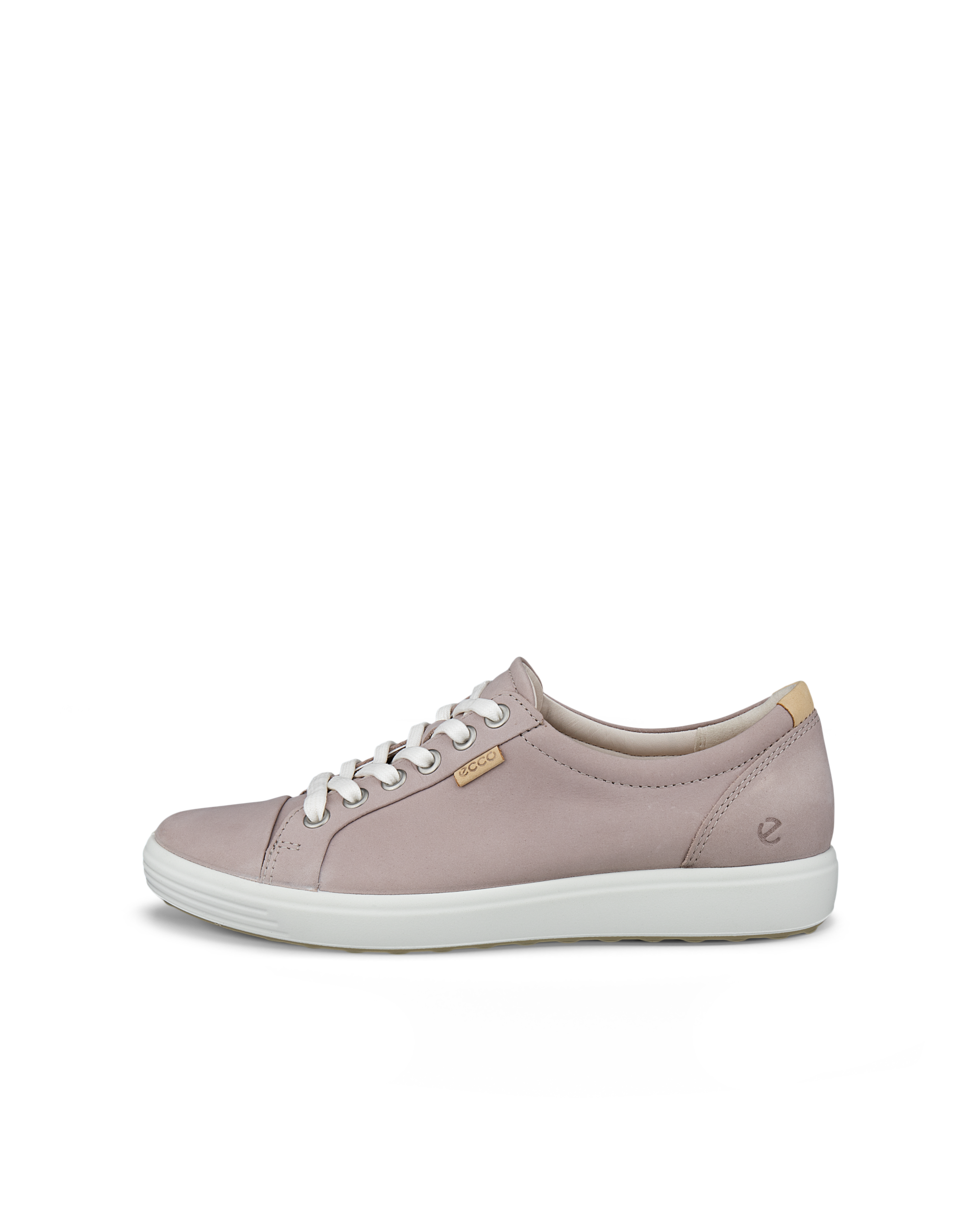 Women's ECCO® Soft 7 Leather Trainer - Grey - Outside
