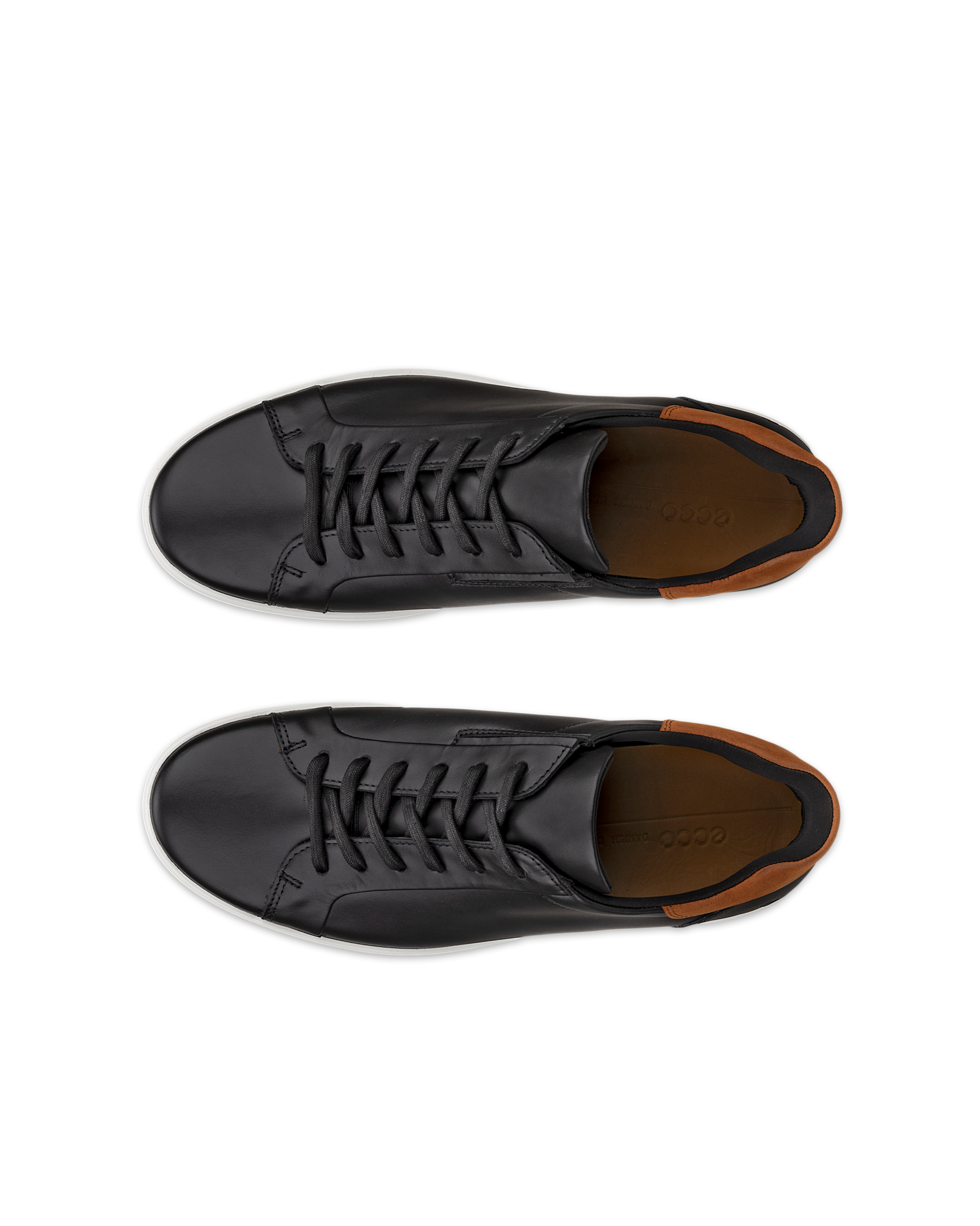 ECCO® Soft 7 baskets en cuir pour homme - Noir - Top left pair