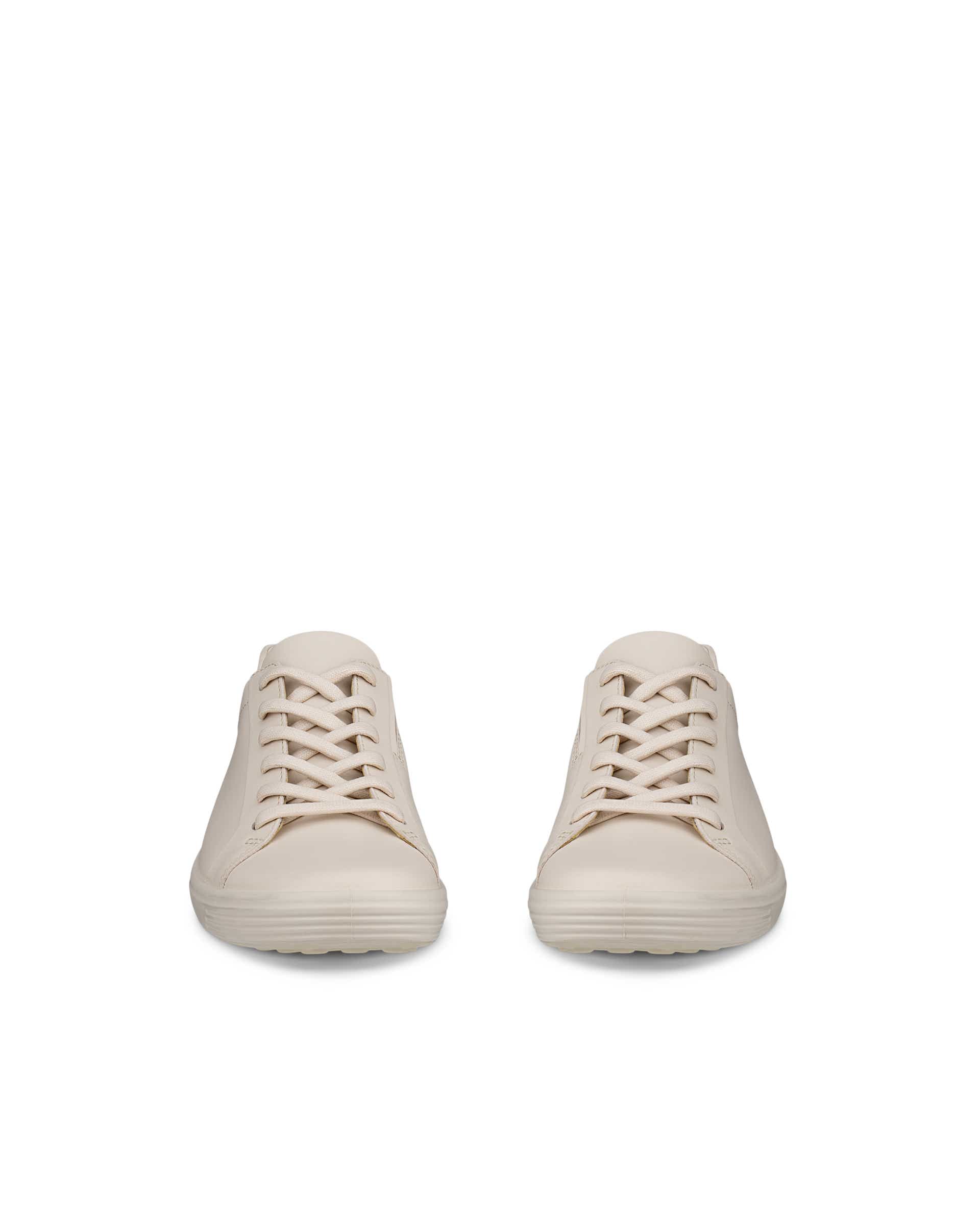 ECCO® SOFT 7 dames leren sneaker - Beige - Front pair