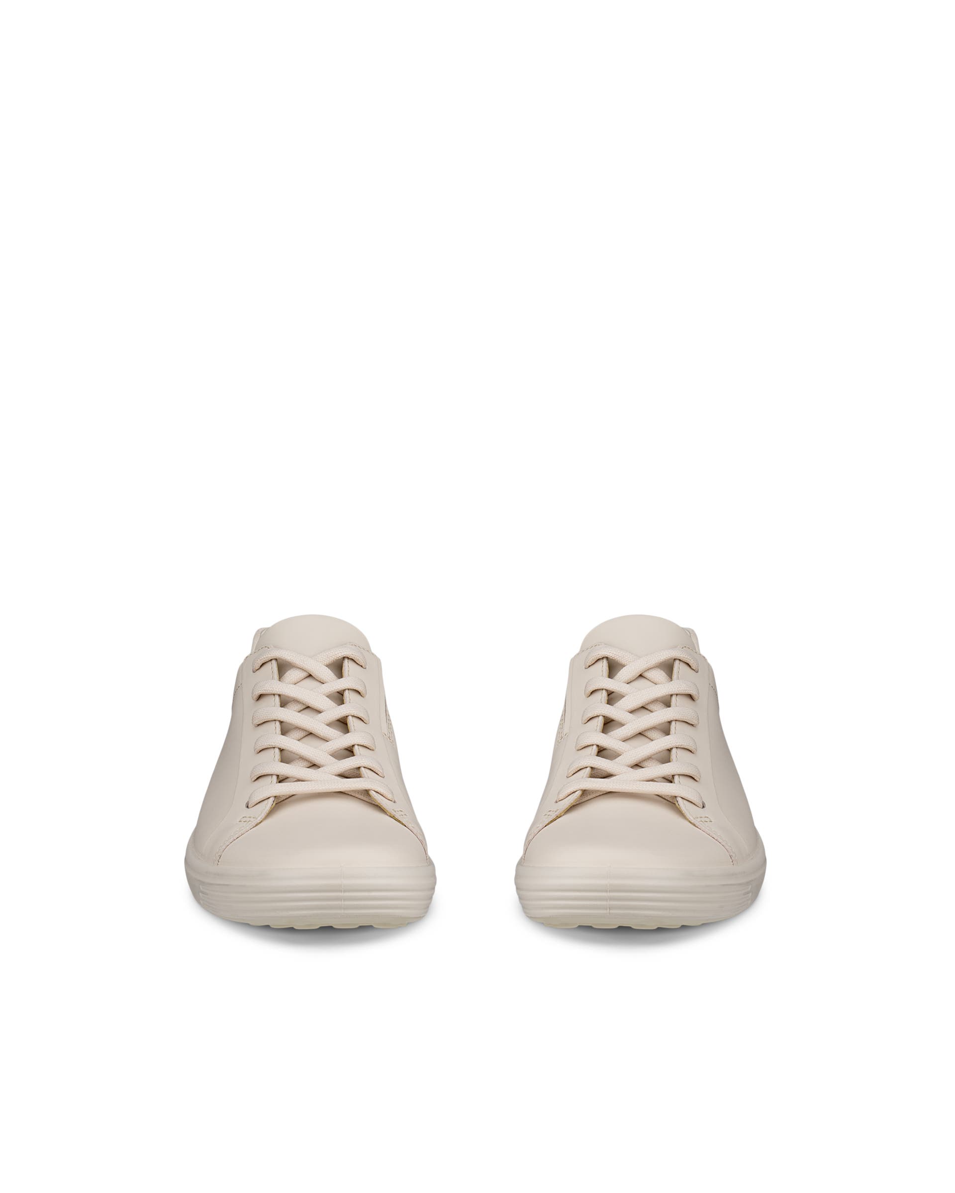 ECCO® SOFT 7 dames leren sneaker - Beige - Front pair