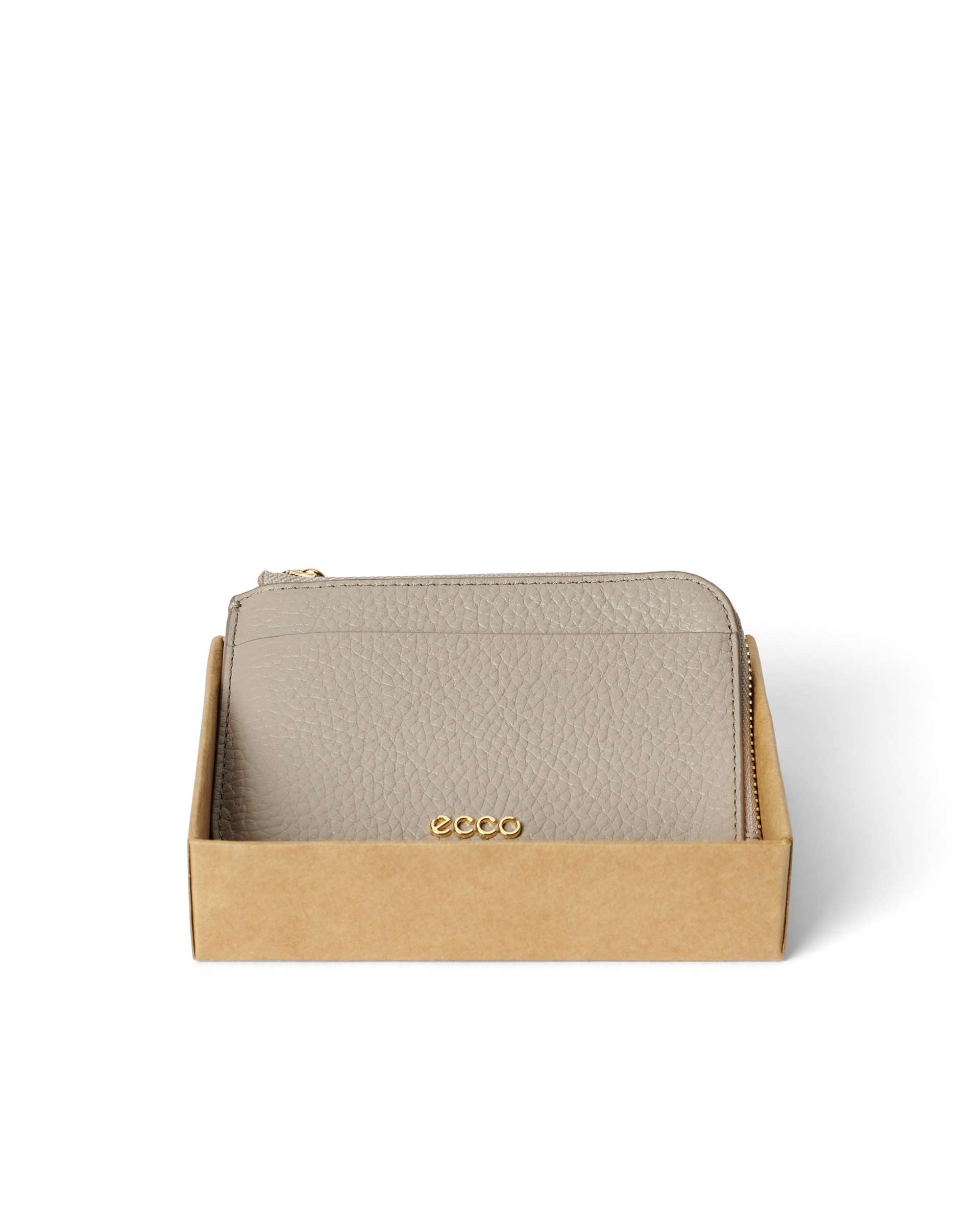 ECCO Card Case Zipped Pebbled レザーカードケース | ベージュ ECCO Card Case Zipped Pebbled レザーカードケース | ベージュ