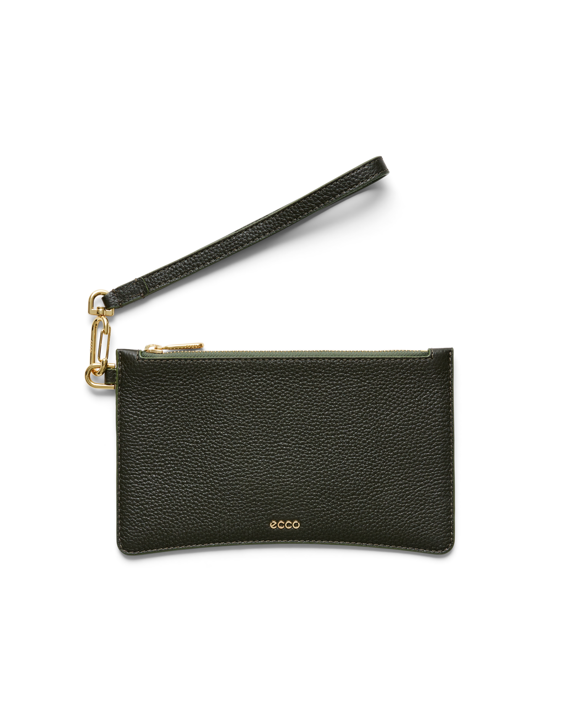 ECCO Card Case Zipped Pebbled レザーカードケース | ブラウン