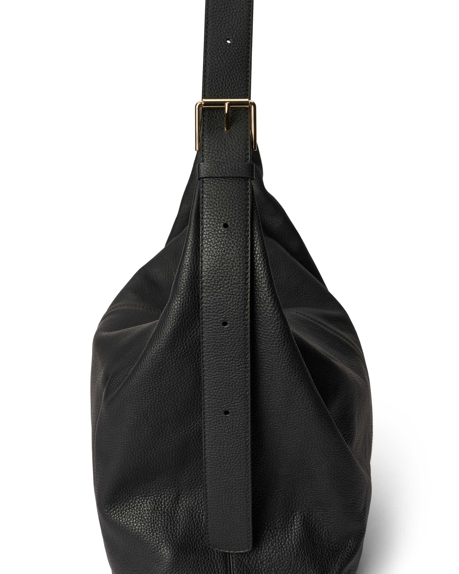 ECCO Hobo Large Soft Pebbled レザーホーボーバッグ - ブラック - Detail-2