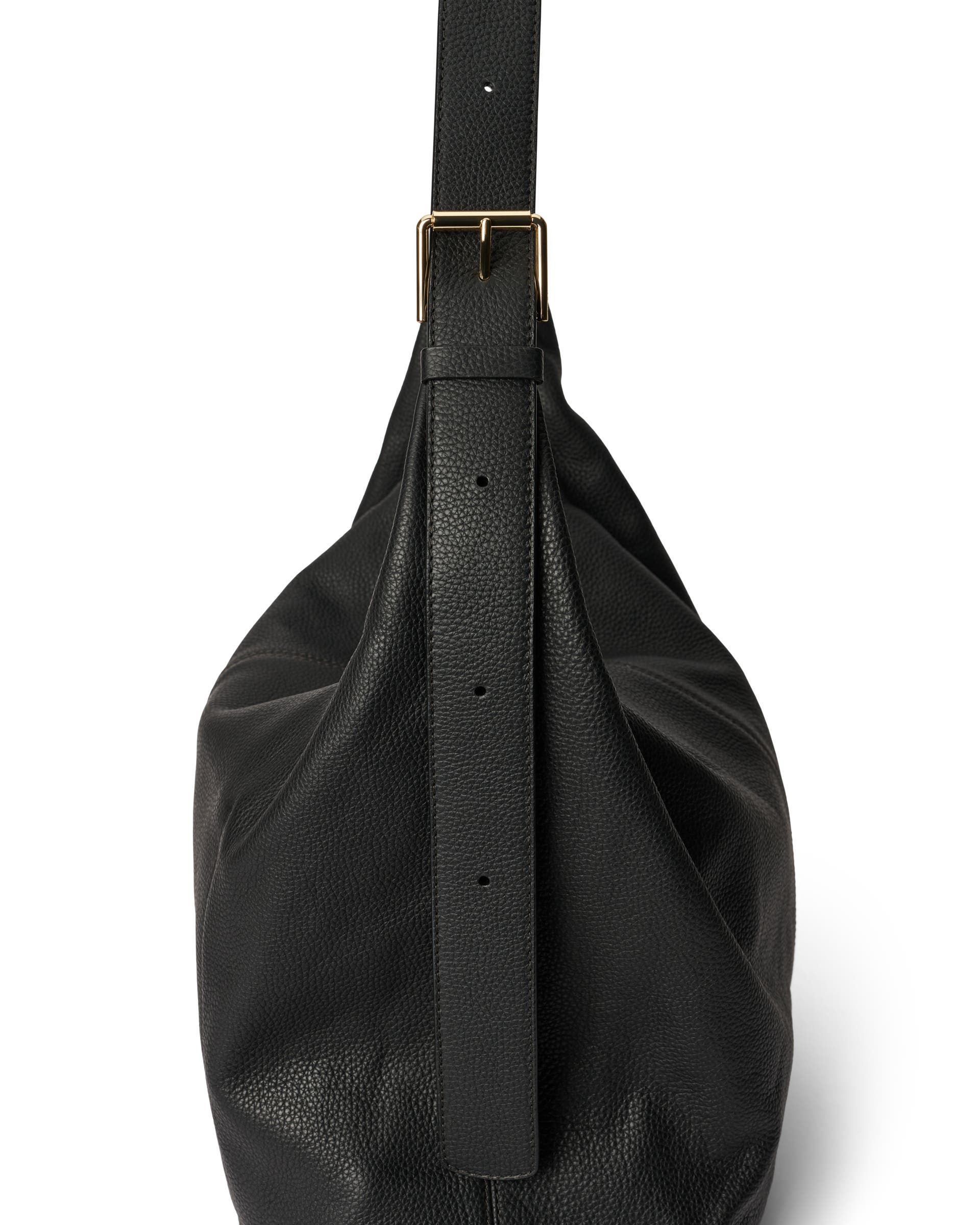 ECCO Hobo Large Soft Pebbled レザーホーボーバッグ - ブラック - Detail-2