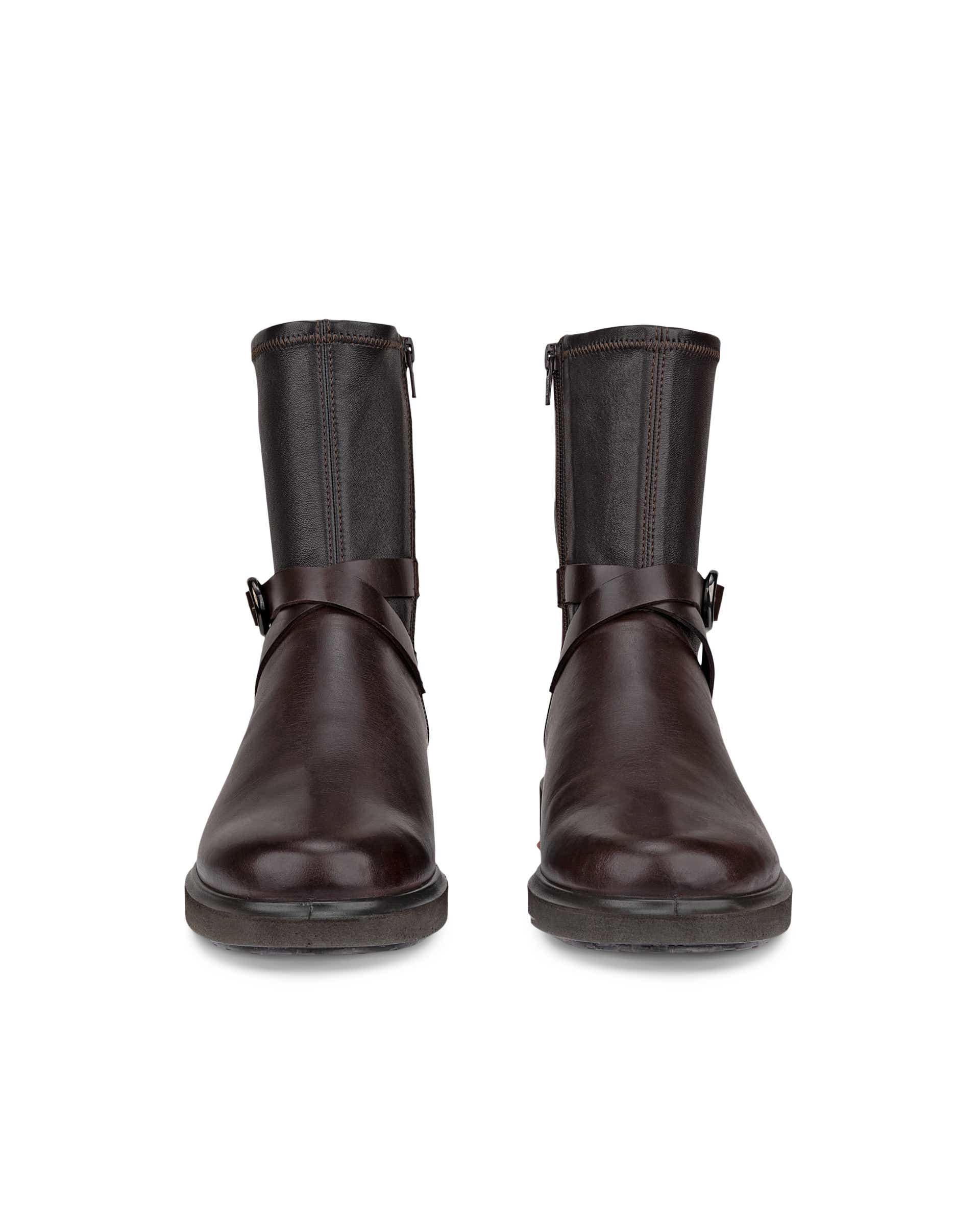 ECCO® METROPOLE AMSTERDAM bottes mi-hautes en cuir pour femme - Marron - Front pair