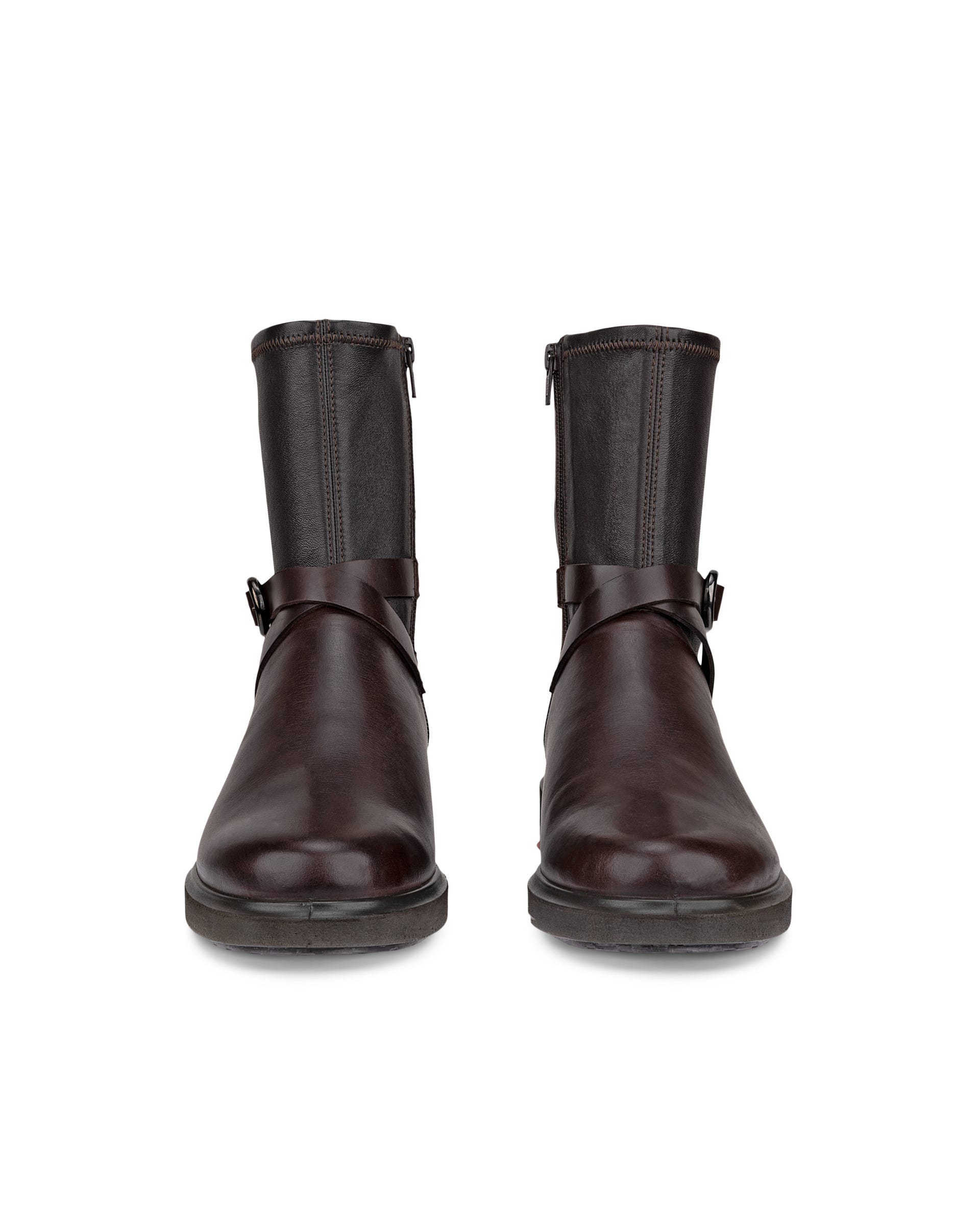 ECCO® METROPOLE AMSTERDAM bottes mi-hautes en cuir pour femme - Marron - Front pair