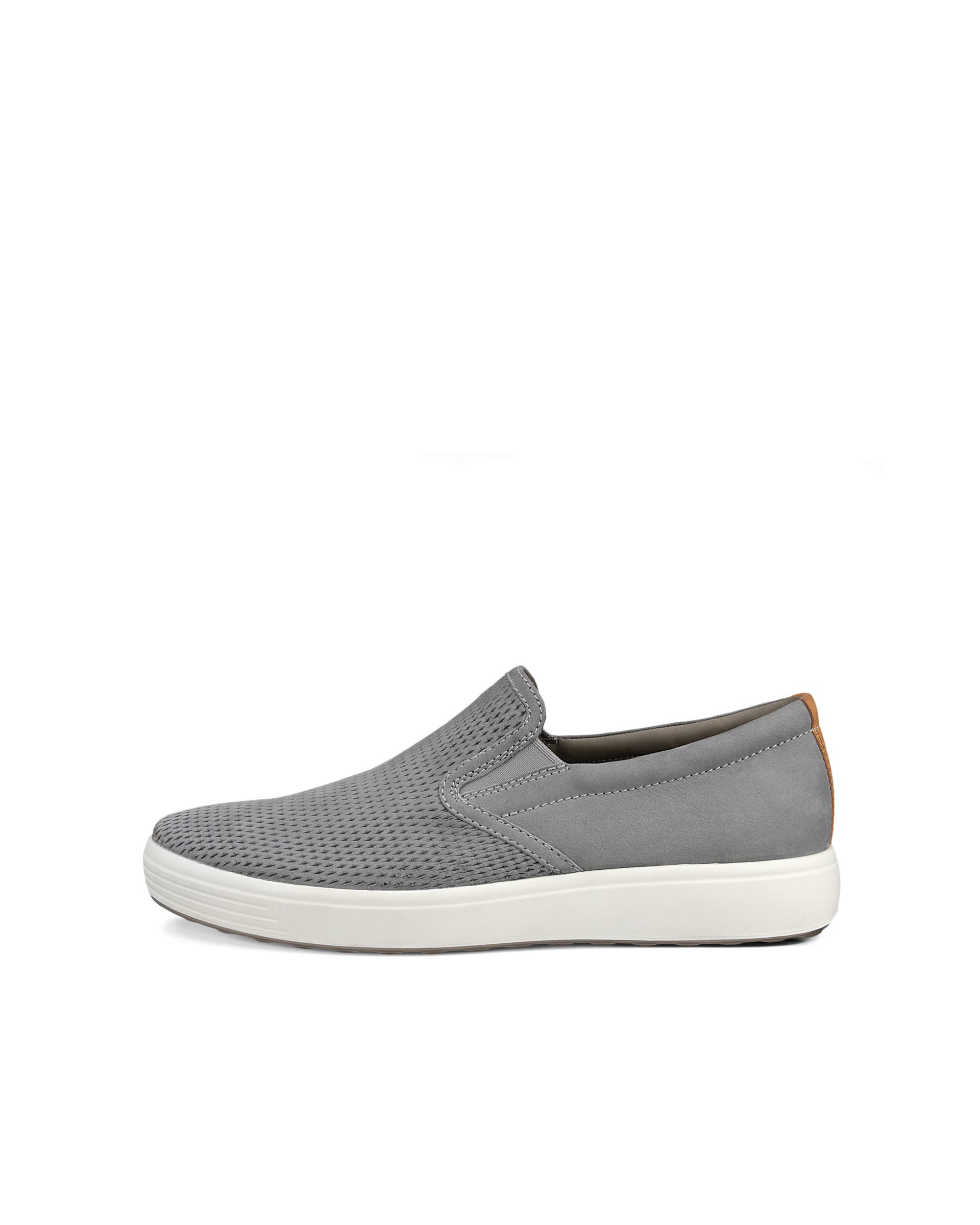 ECCO Men Soft 7  Slip On Leather Sneakers - Grey - Outside