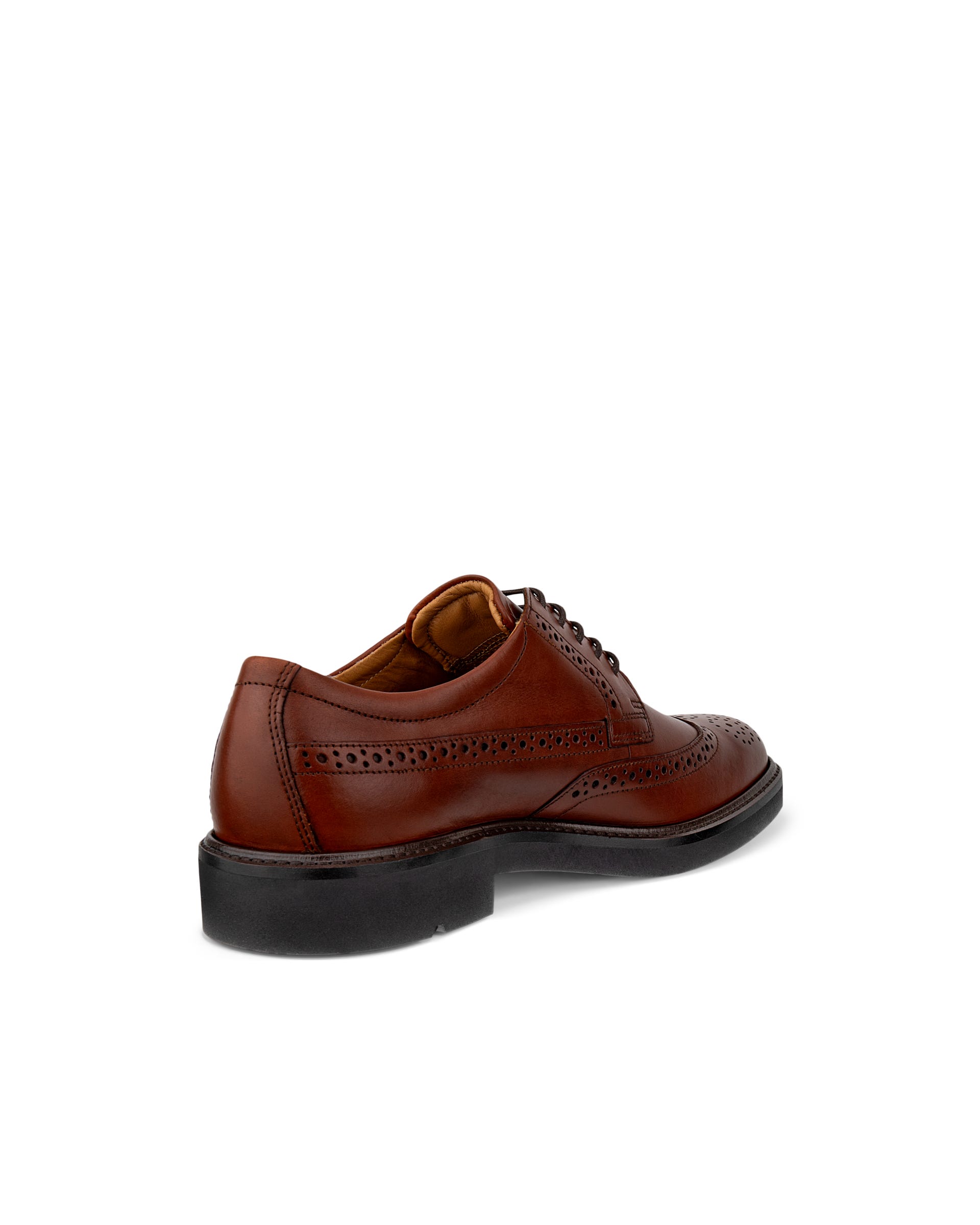 Men's ECCO® Metropole London Leather Brogue Shoe - Brown - Back