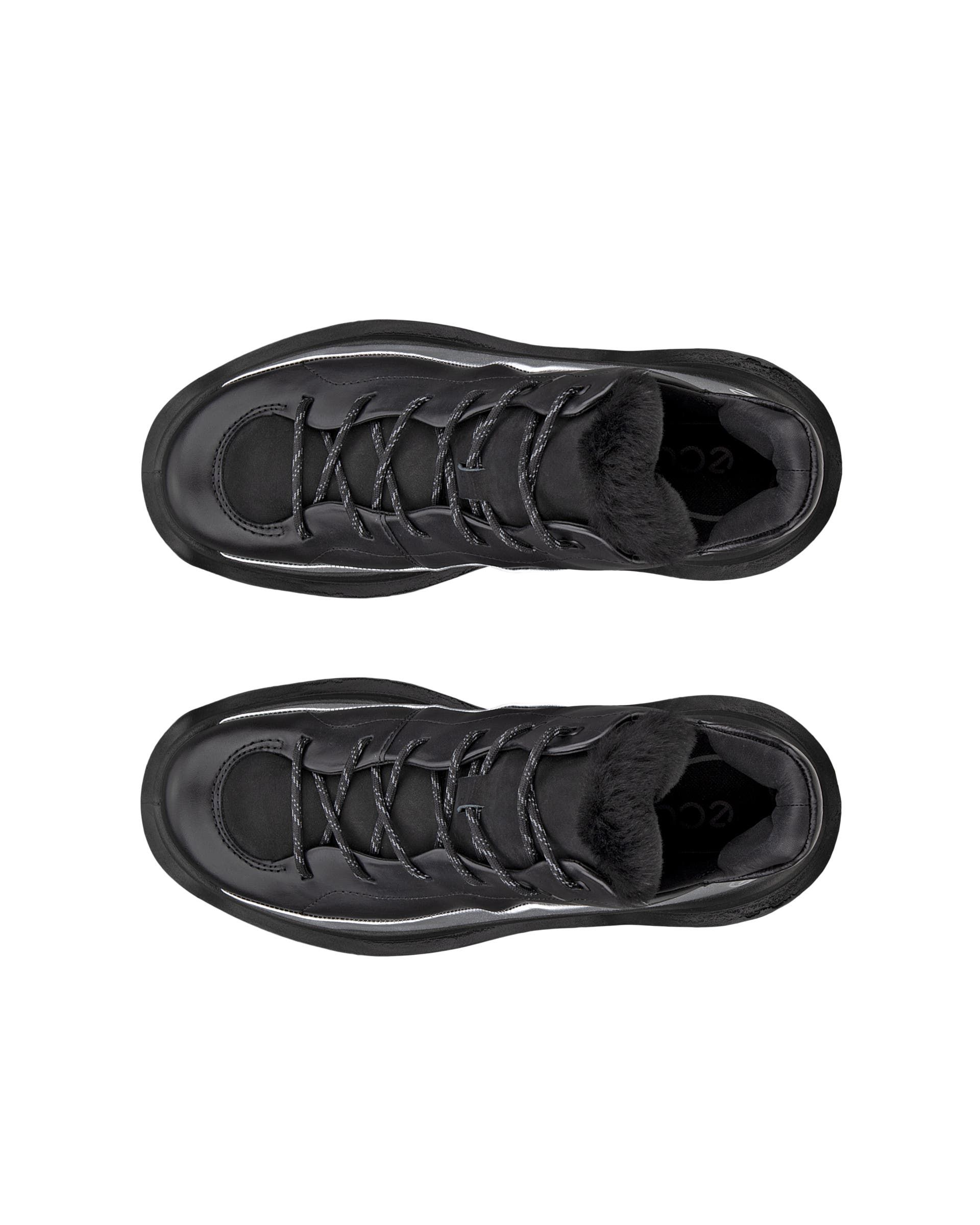 ECCO OFFROAD WOMEN ウィメンズ レザーレースアップシューズ - ブラック - Top left pair