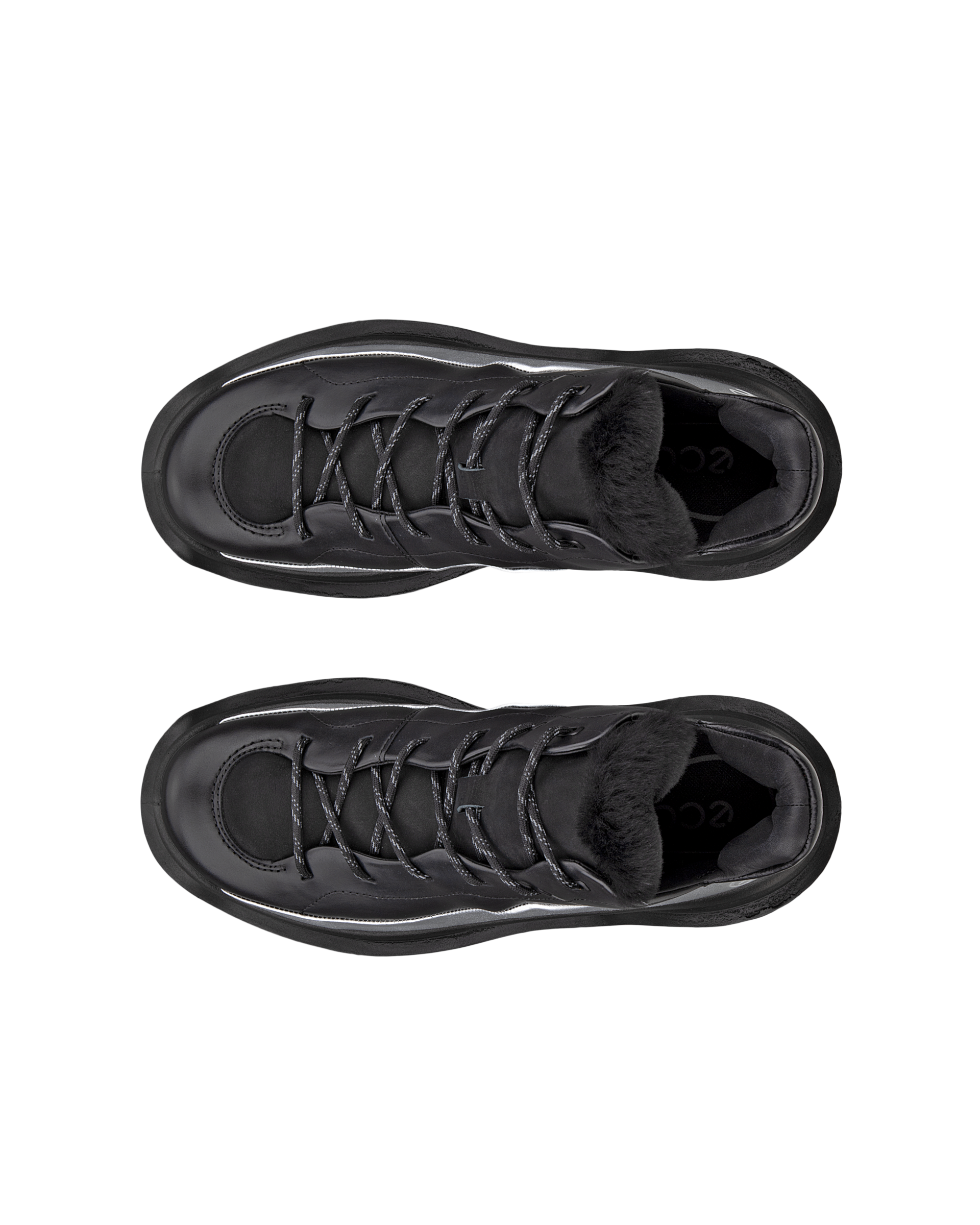 ECCO OFFROAD WOMEN ウィメンズ レザーレースアップシューズ - ブラック - Top left pair
