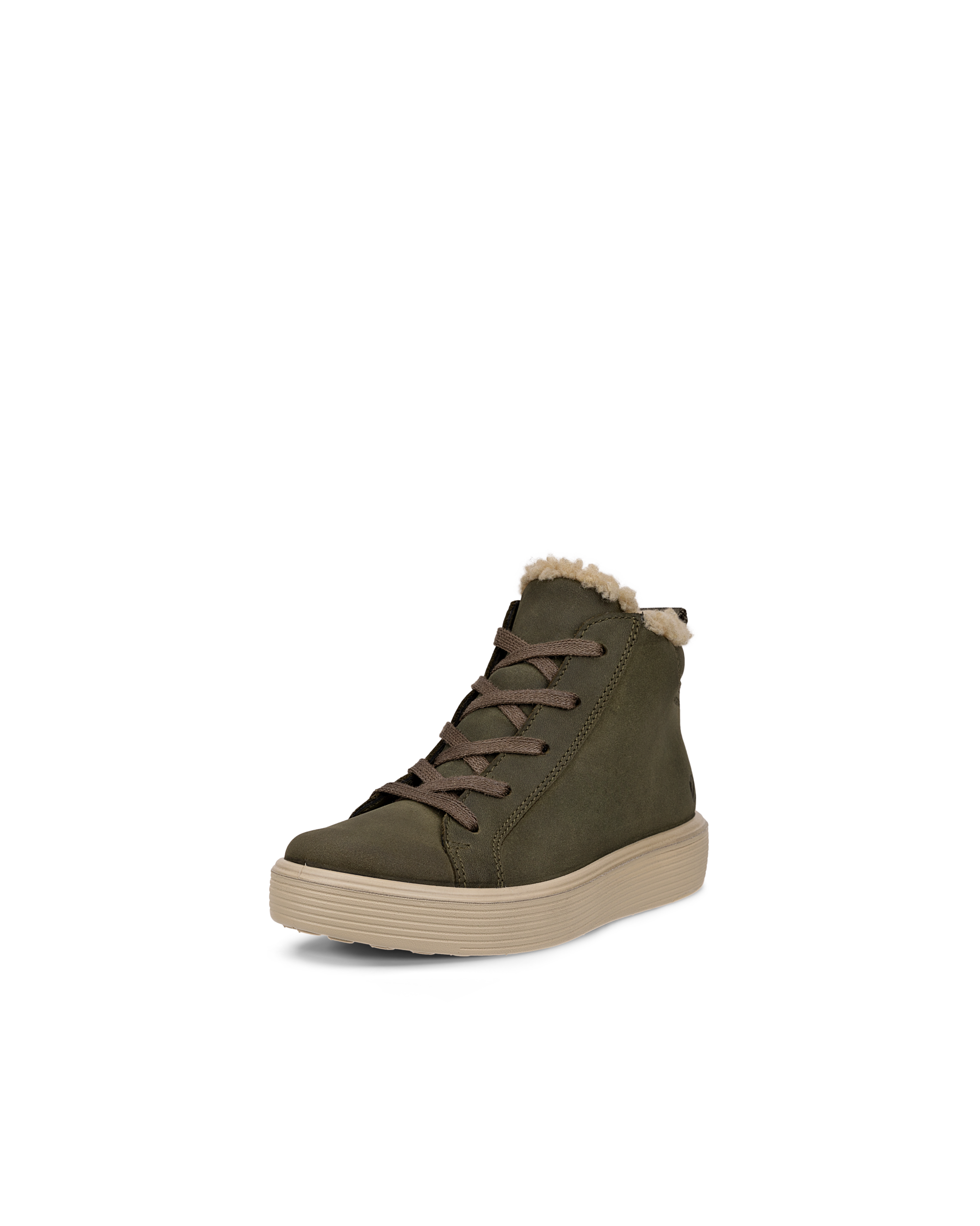 Kids' ECCO® SOFT 60 Nubuck Waterproof Ankle Boot - Green - Main