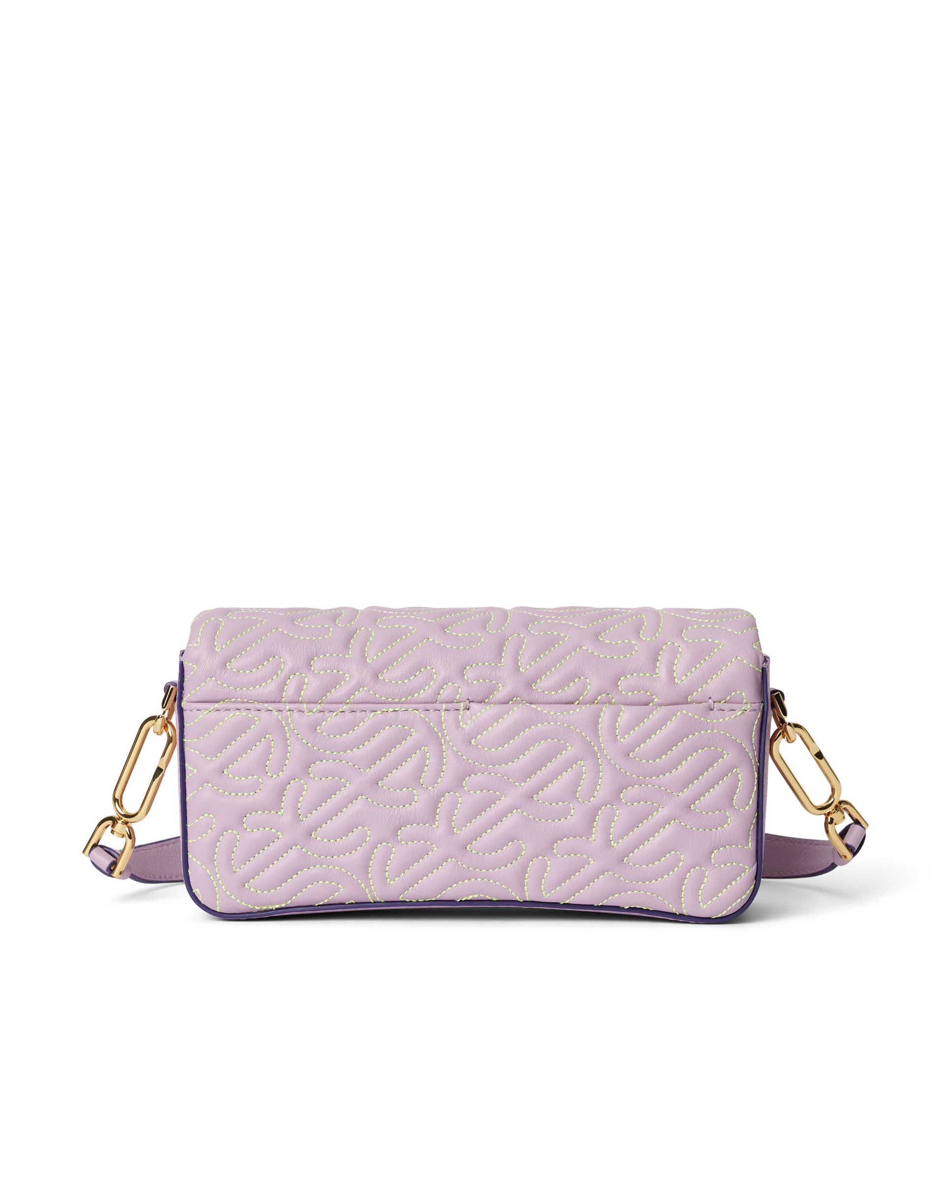 ECCO® Quilted Wave Small Pinch Leather Shoulder Bag - Purple - Back