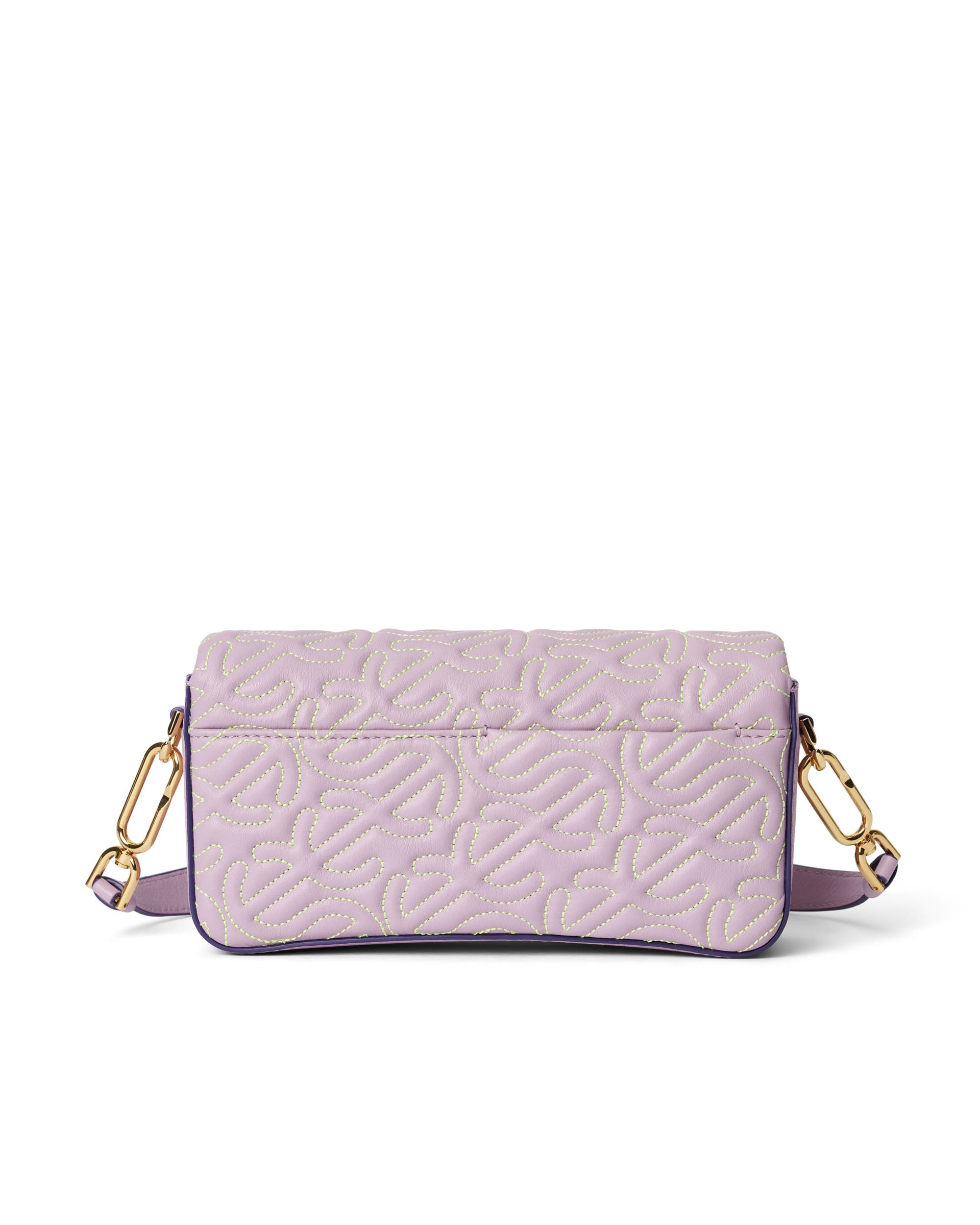 ECCO® Quilted Wave Small Pinch Leather Shoulder Bag - Purple - Back