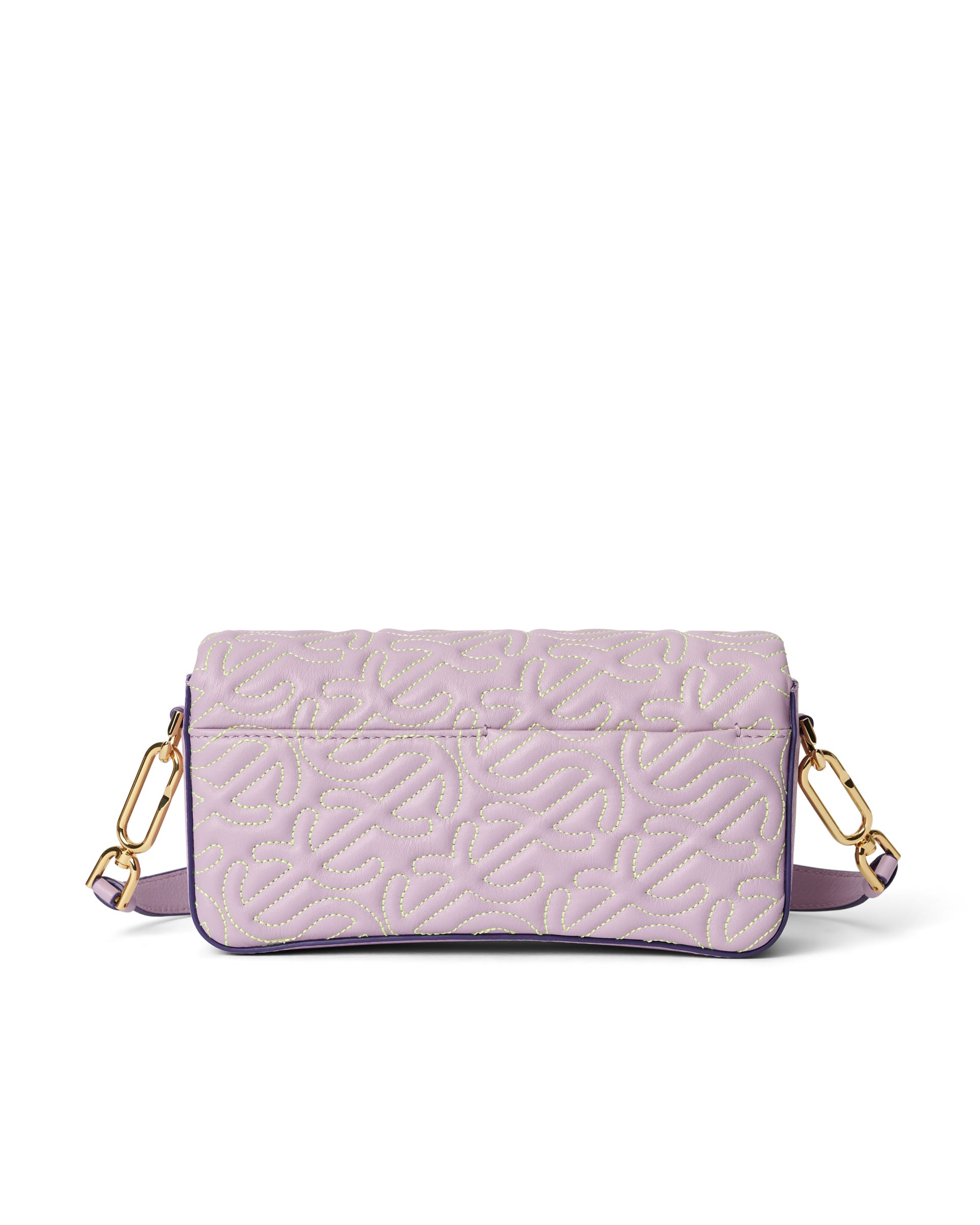ECCO® Quilted Wave Small Pinch Leather Shoulder Bag - Purple - Back