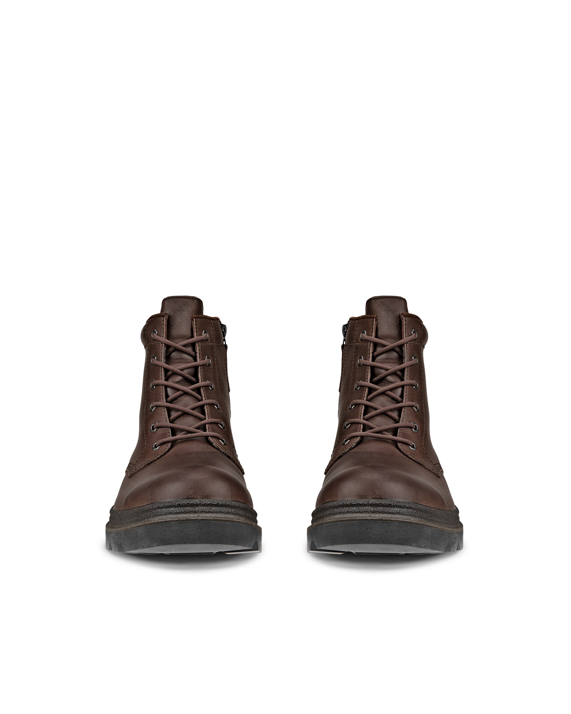 Men's ECCO® Grainer Leather Lace-Up Boot - Brown - Front pair
