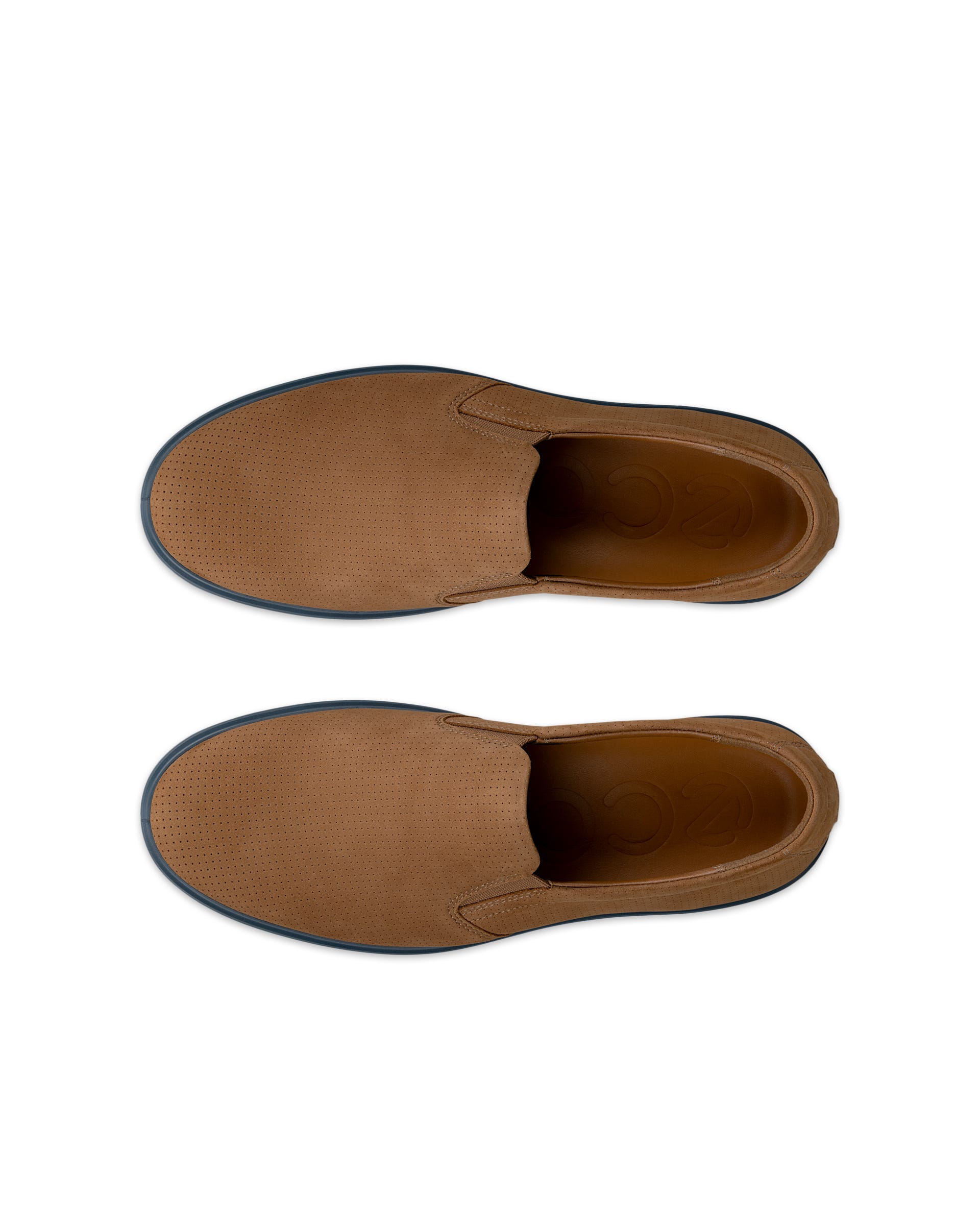 Men's ECCO® Soft 60 Nubuck Slip-On - Brown - Top left pair