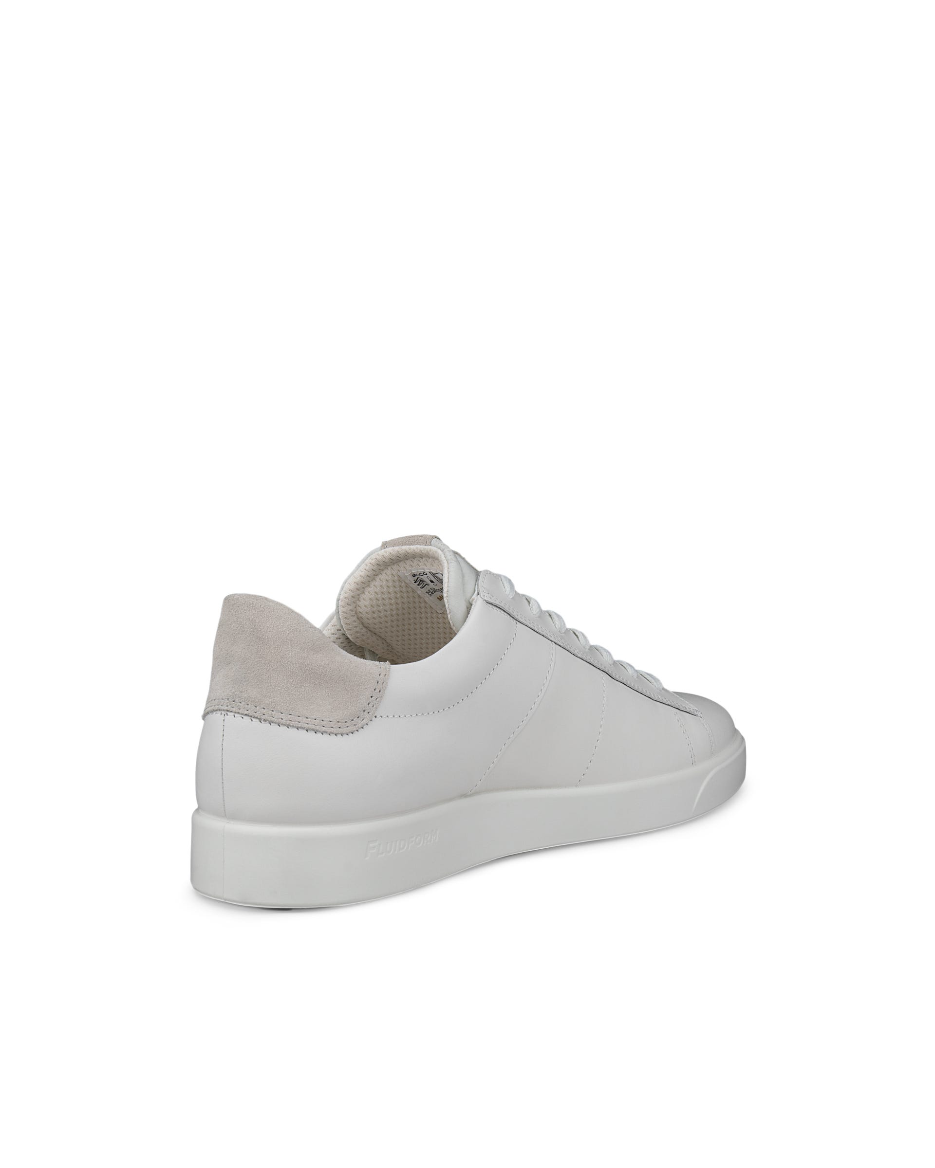 Men's ECCO® Street Lite Leather Trainer - White - Back