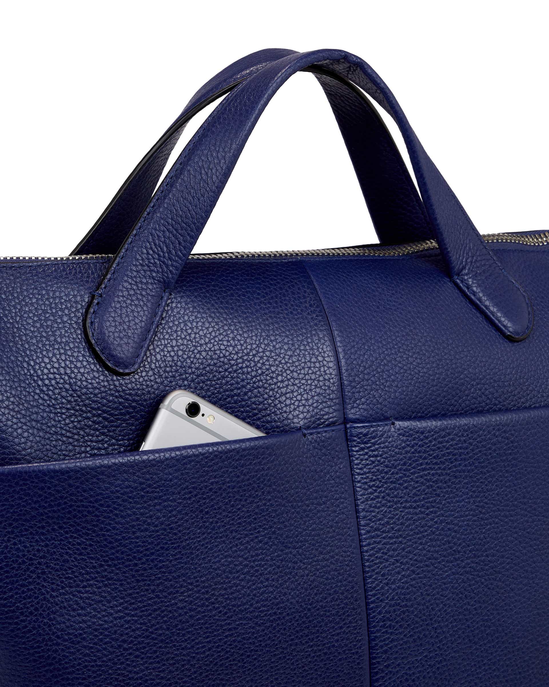 ECCO Tote Large Pebbled レザートートバッグ - ブルー - Detail-2