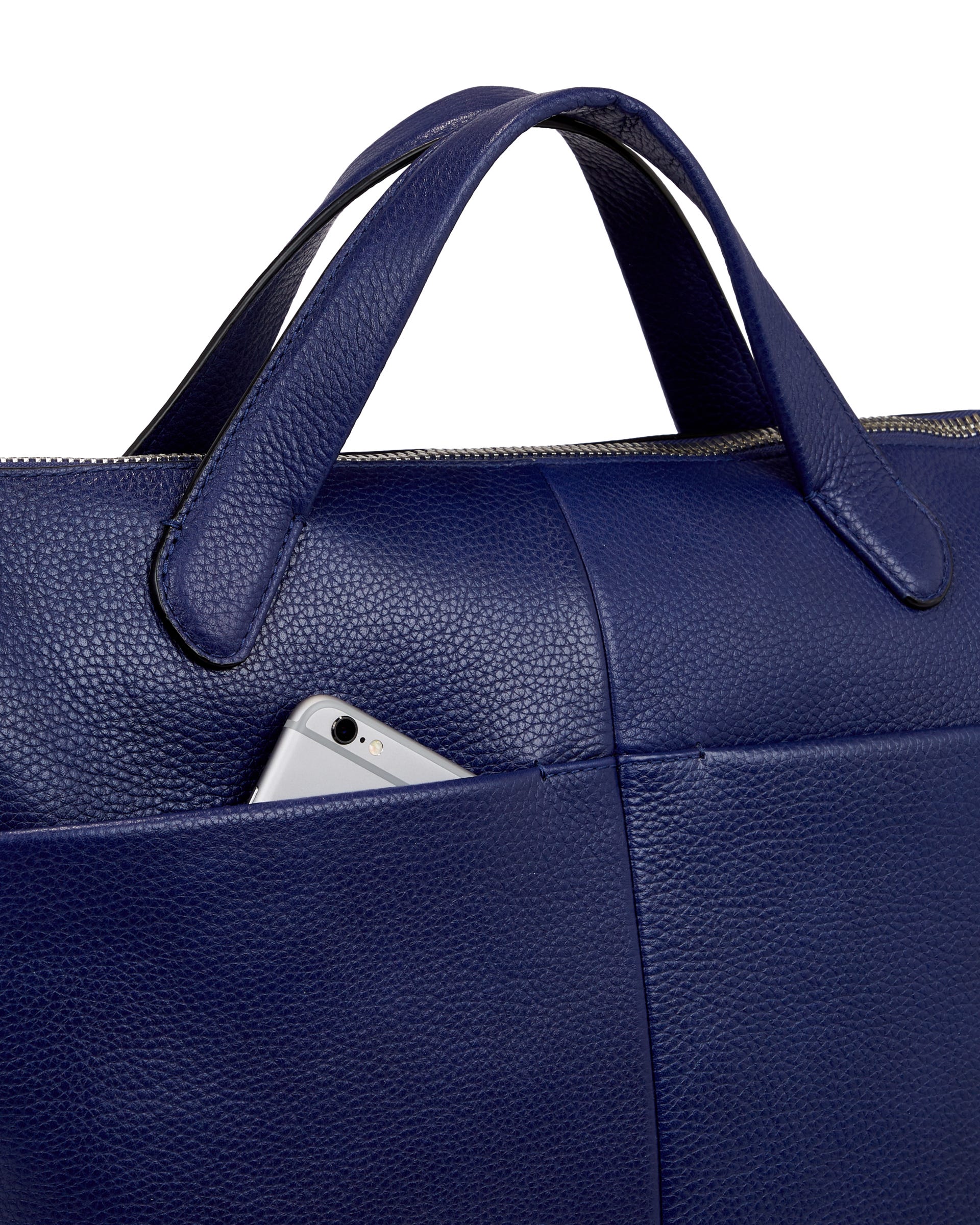 ECCO Tote Large Pebbled レザートートバッグ - ブルー - Detail-2