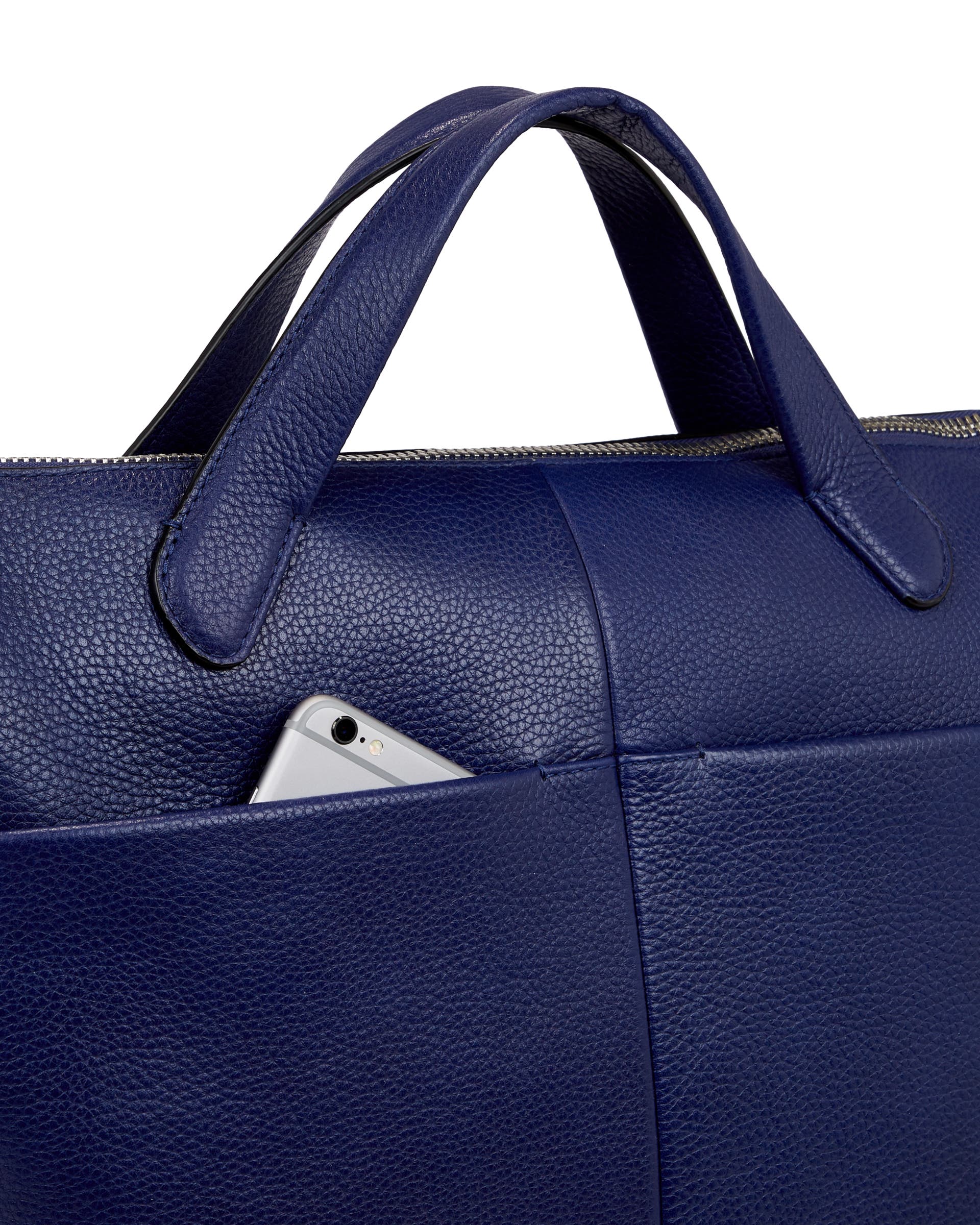 ECCO Tote Large Pebbled レザートートバッグ - ブルー - Detail-2