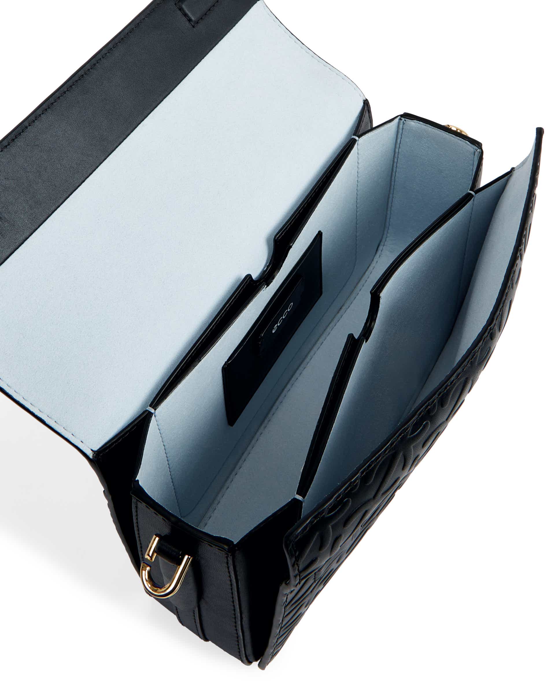 ECCO Pinch Large Wave レザークロスボディバッグ - ブラック - Inside