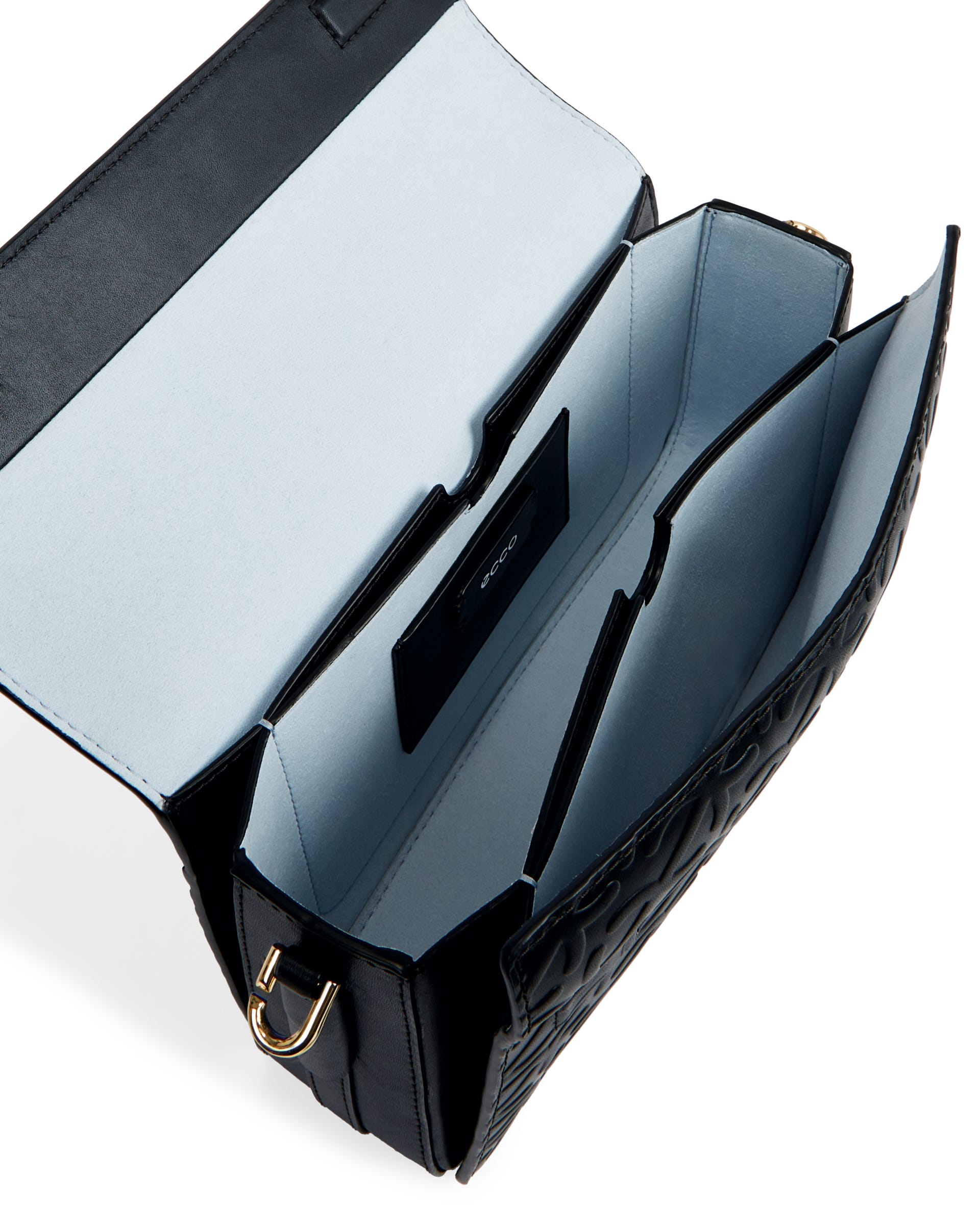 ECCO Pinch Large Wave レザークロスボディバッグ - ブラック - Inside