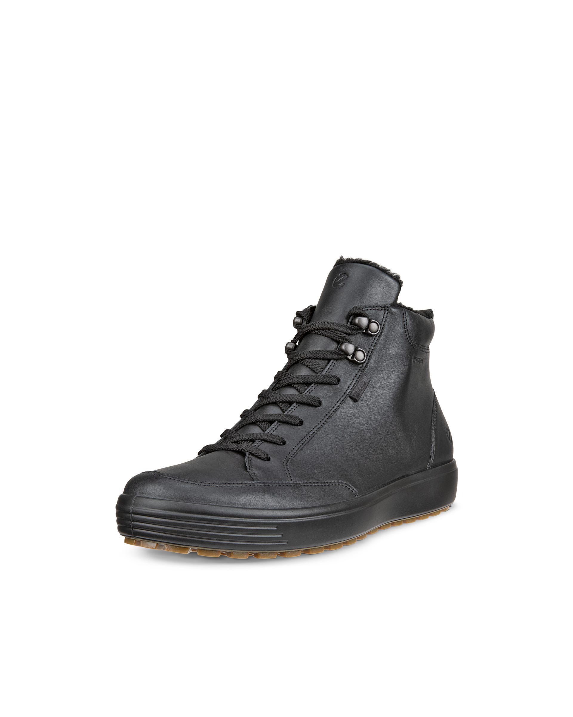 Men's ECCO® Soft 7 Tred Leather Gore-Tex Mid-Cut Boot - Black - Main