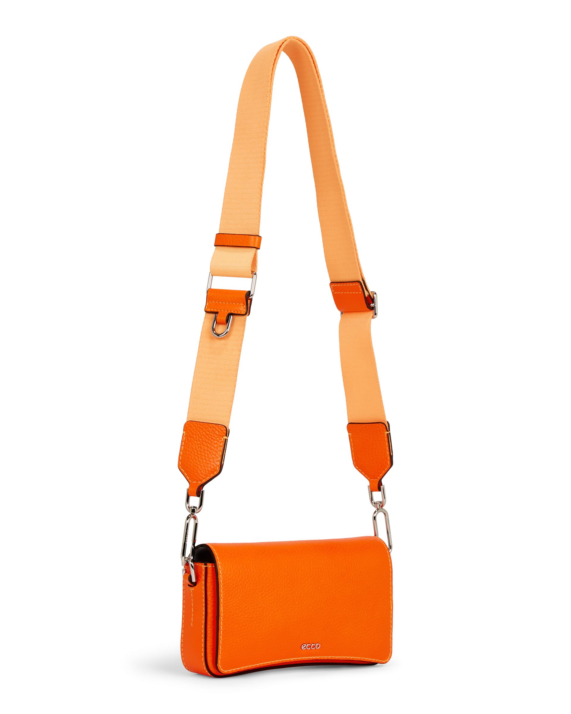 ECCO Pinch Small Pebbled レザークロスボディバッグ | オレンジ ECCO Pinch Small Pebbled レザークロスボディバッグ | オレンジ