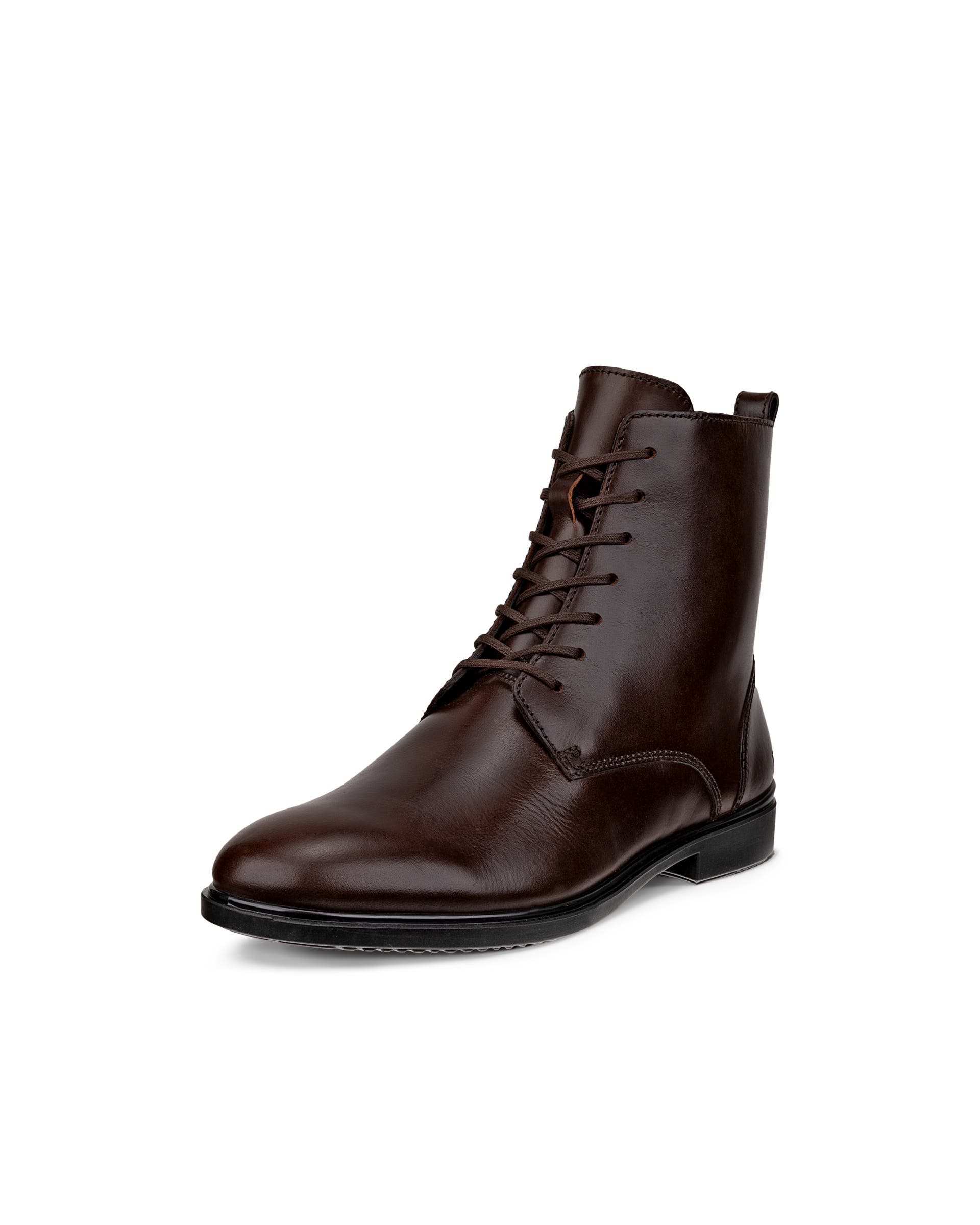 ECCO Dress Classic 15 ウィメンズ レザーレースアップブーツ - ブラウン - Main