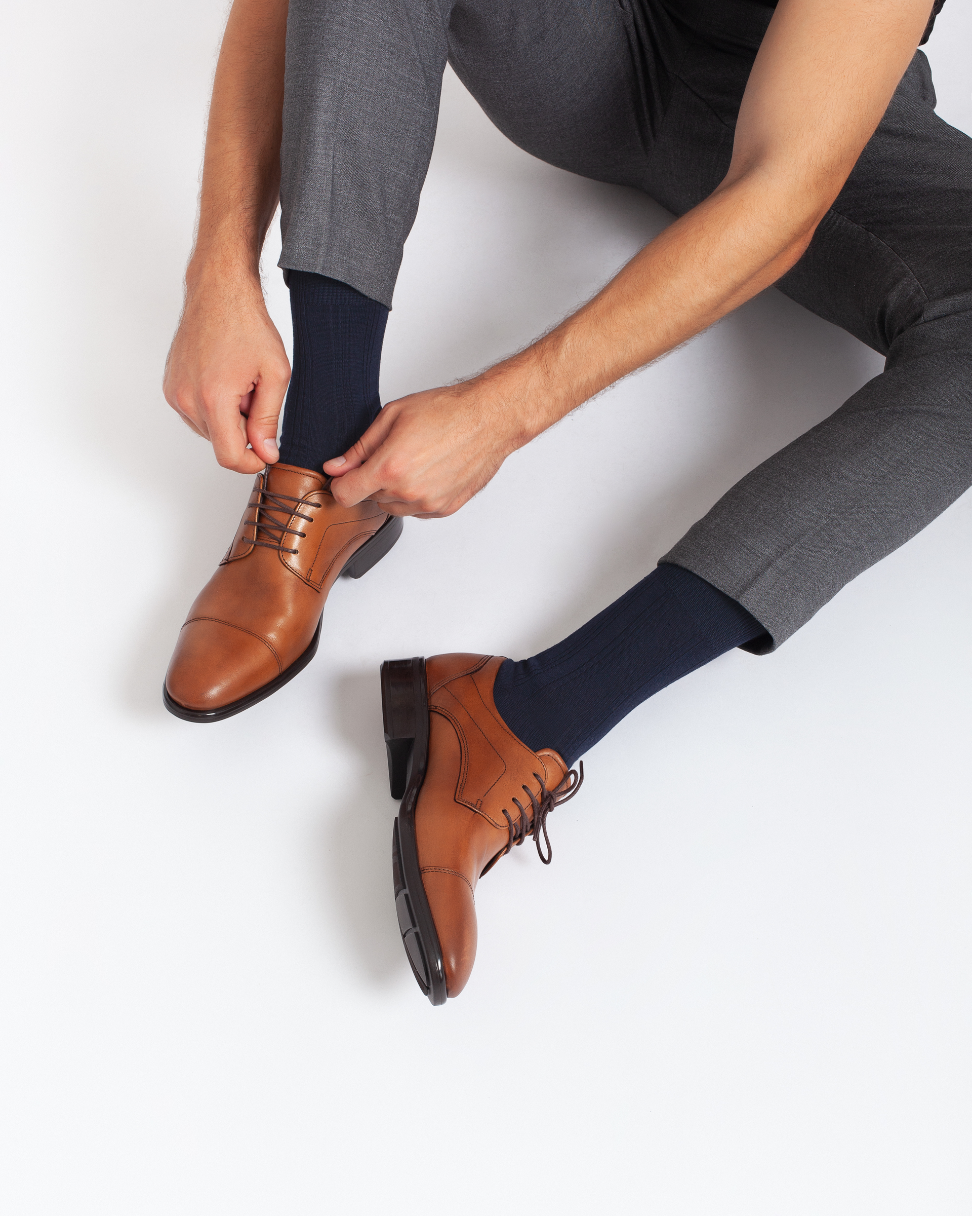 Men's ECCO Classic Ribbed Mid-Cut Socks — Blue