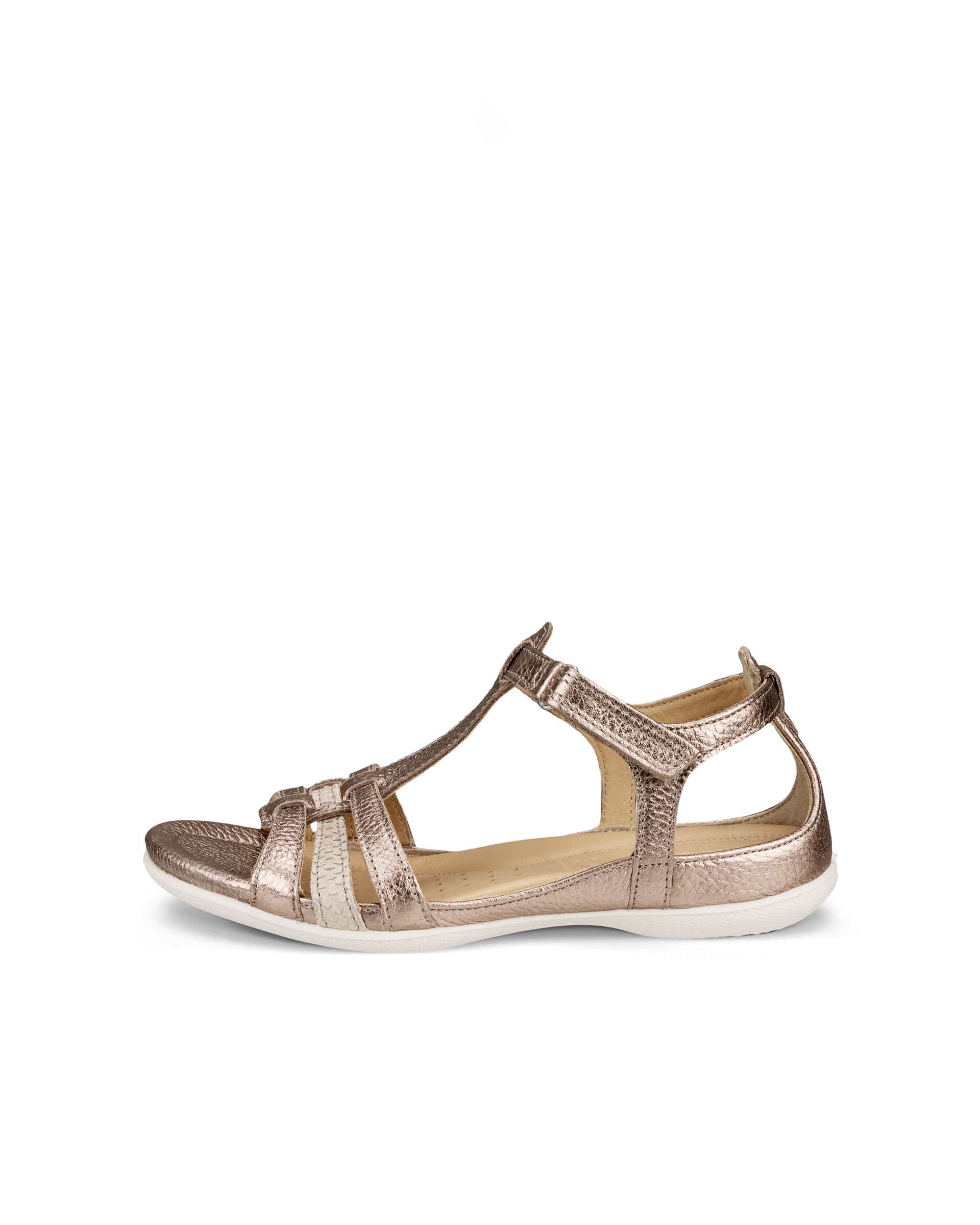Women's ECCO® Flash Leather T-Bar Sandal Gold