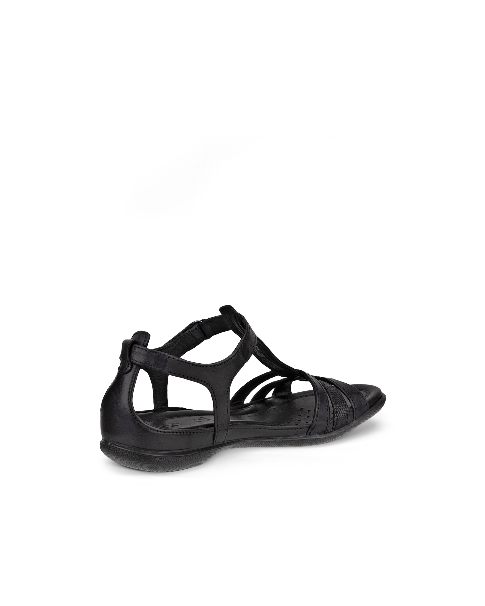 ECCO Flash T-Strap Sandal ウィメンズ レザーTバーサンダル - ブラック - Back