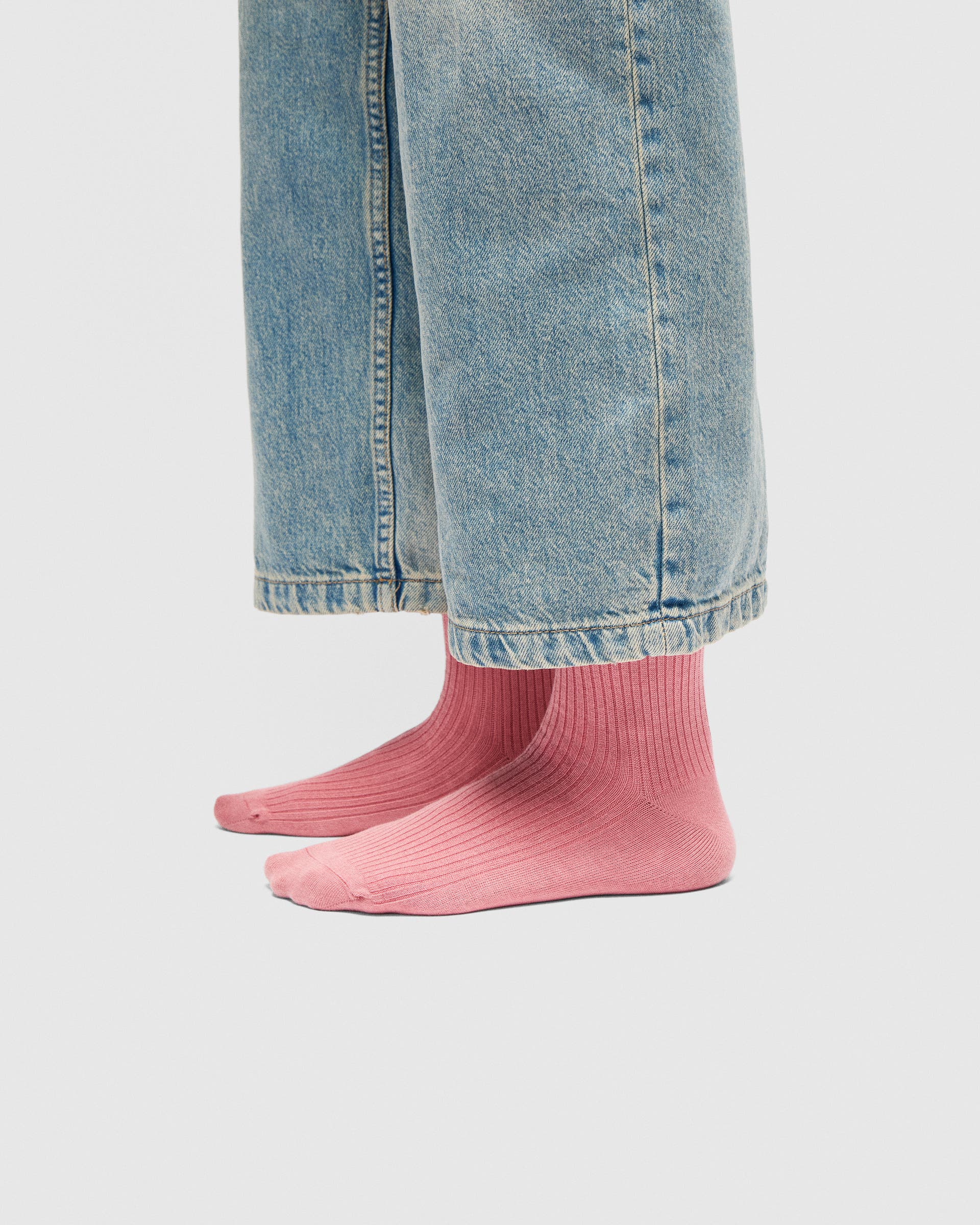 ECCO® Casual Damen Gerippte Socken - Rosa - Lifestyle image-1