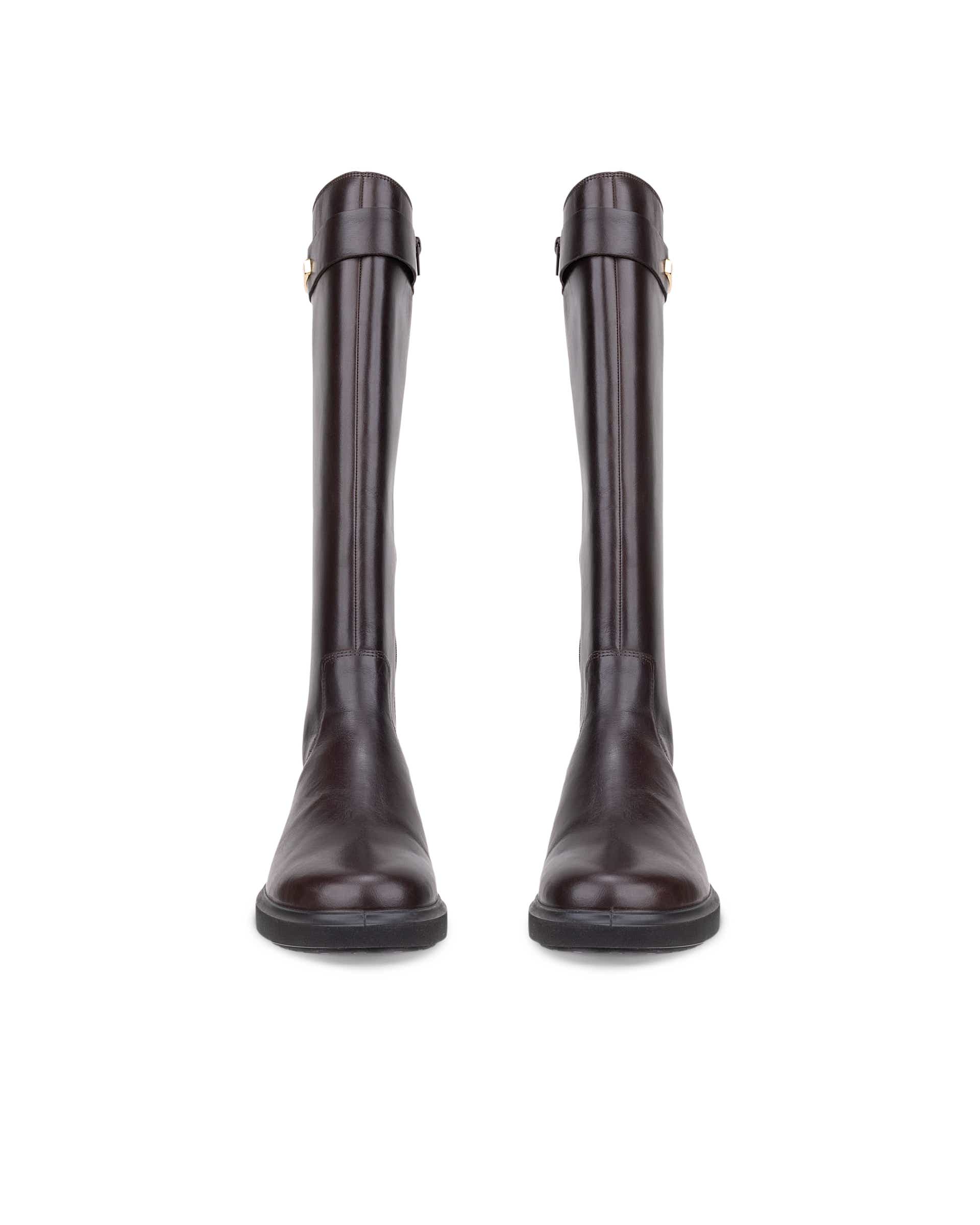 Women's ECCO® Metropole Amsterdam Leather High-Cut Boot - Brown - Front pair