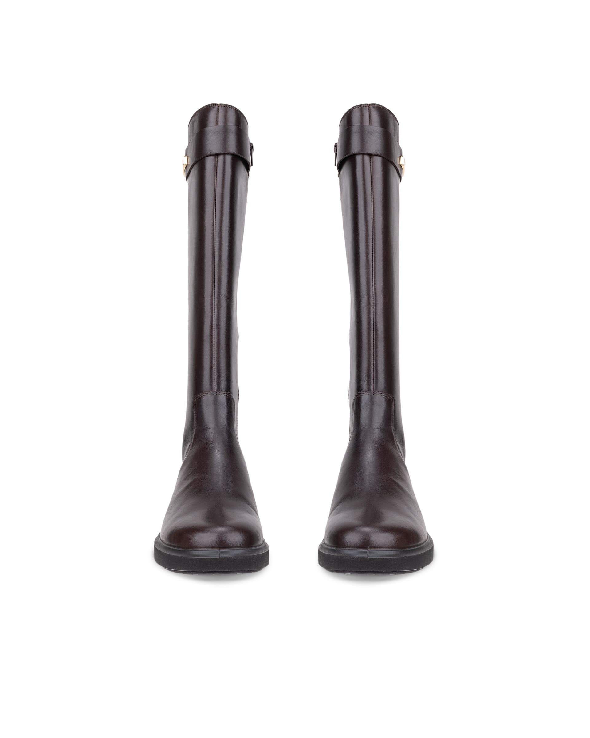 Women's ECCO® Metropole Amsterdam Leather High-Cut Boot - Brown - Front pair