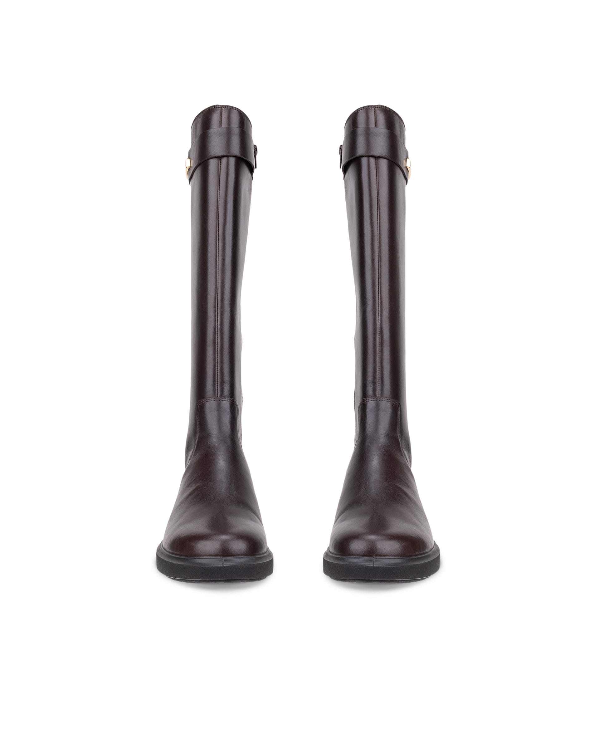 Women's ECCO® Metropole Amsterdam Leather High-Cut Boot - Brown - Front pair