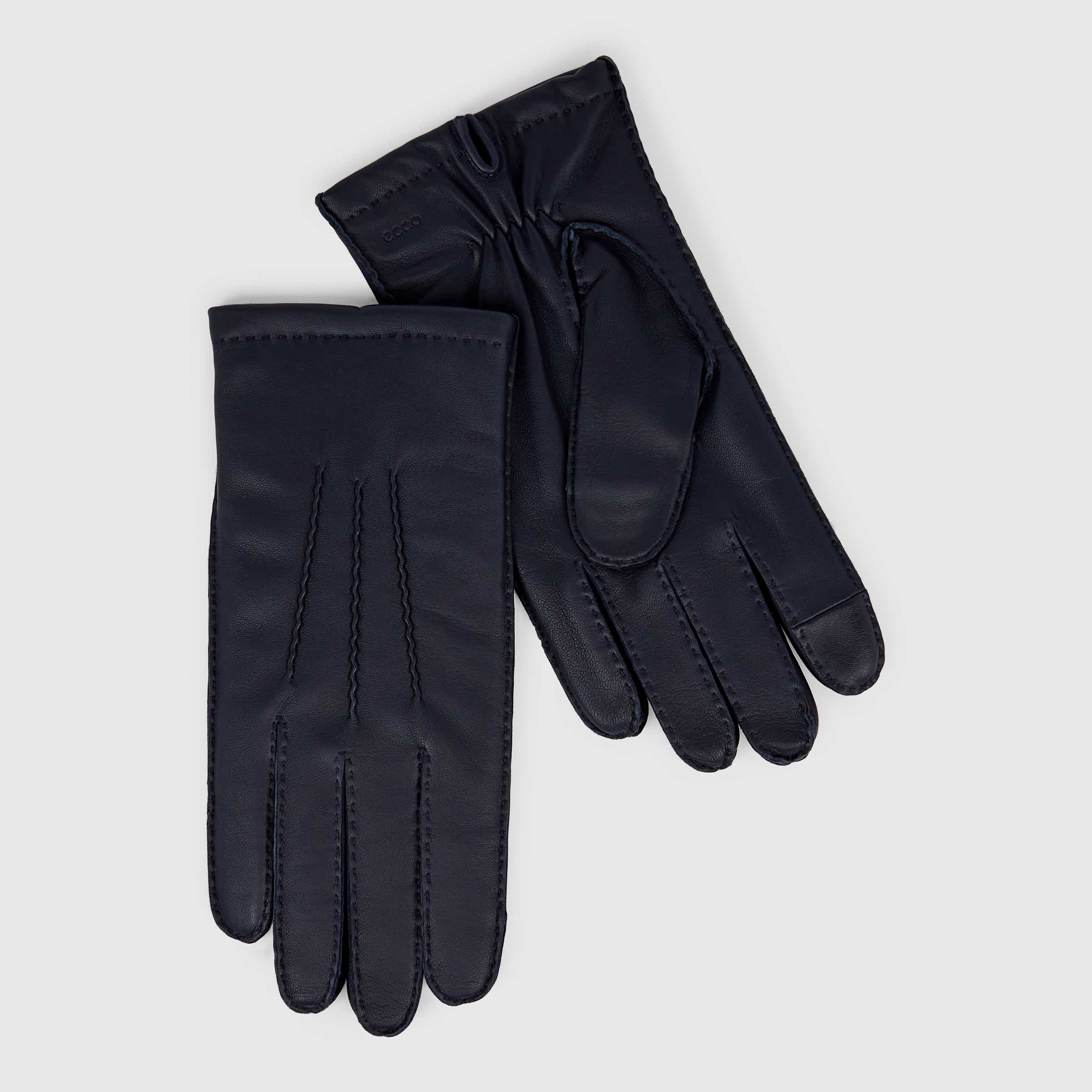 ECCO Gloves Stitched メンズ レザーグローブ - ブルー - Main