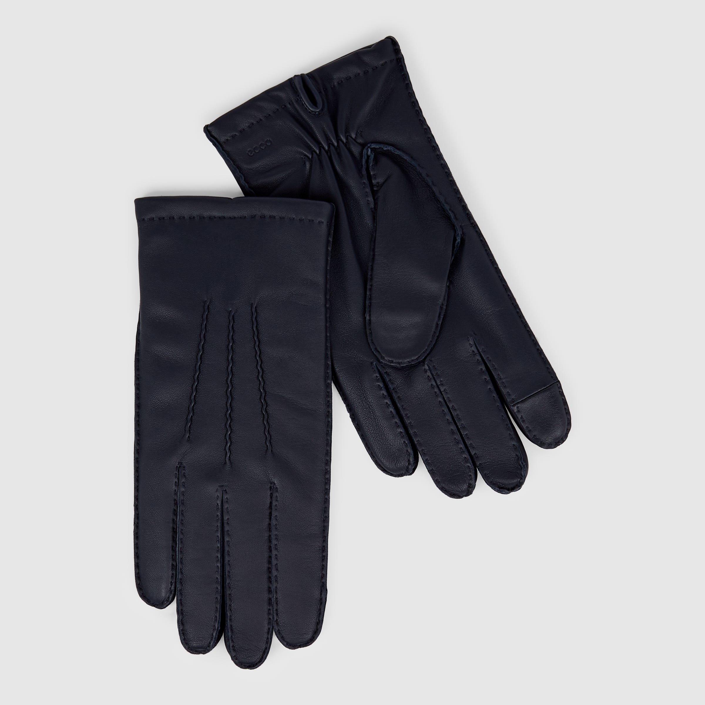 ECCO Gloves Stitched メンズ レザーグローブ - ブルー - Main