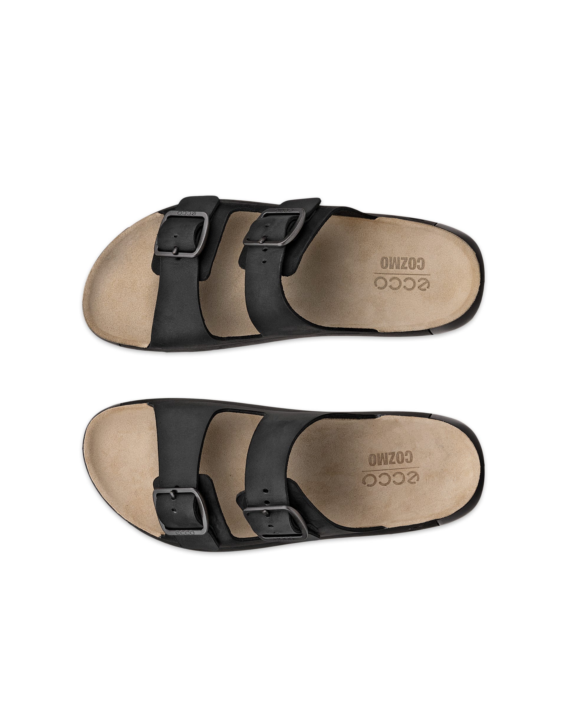 ECCO® Cozmo Herren Nubuksandale mit zwei Riemen - Schwarz - Top left pair