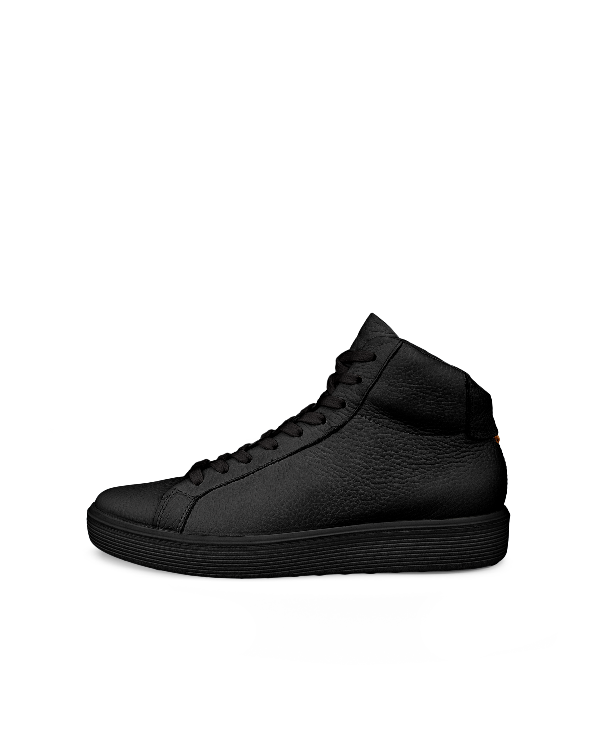 ECCO SOFT 60 - Women's Leather High-Top Trainer - Black - 8-8.5